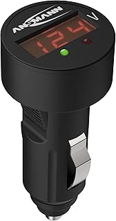 ANSMANN Power Check 12V/24V (1 pce) – Testeur de batterie de voiture à brancher sur la prise allume-cigare – Tensiomètre professionnel pour batterie auto – Noir