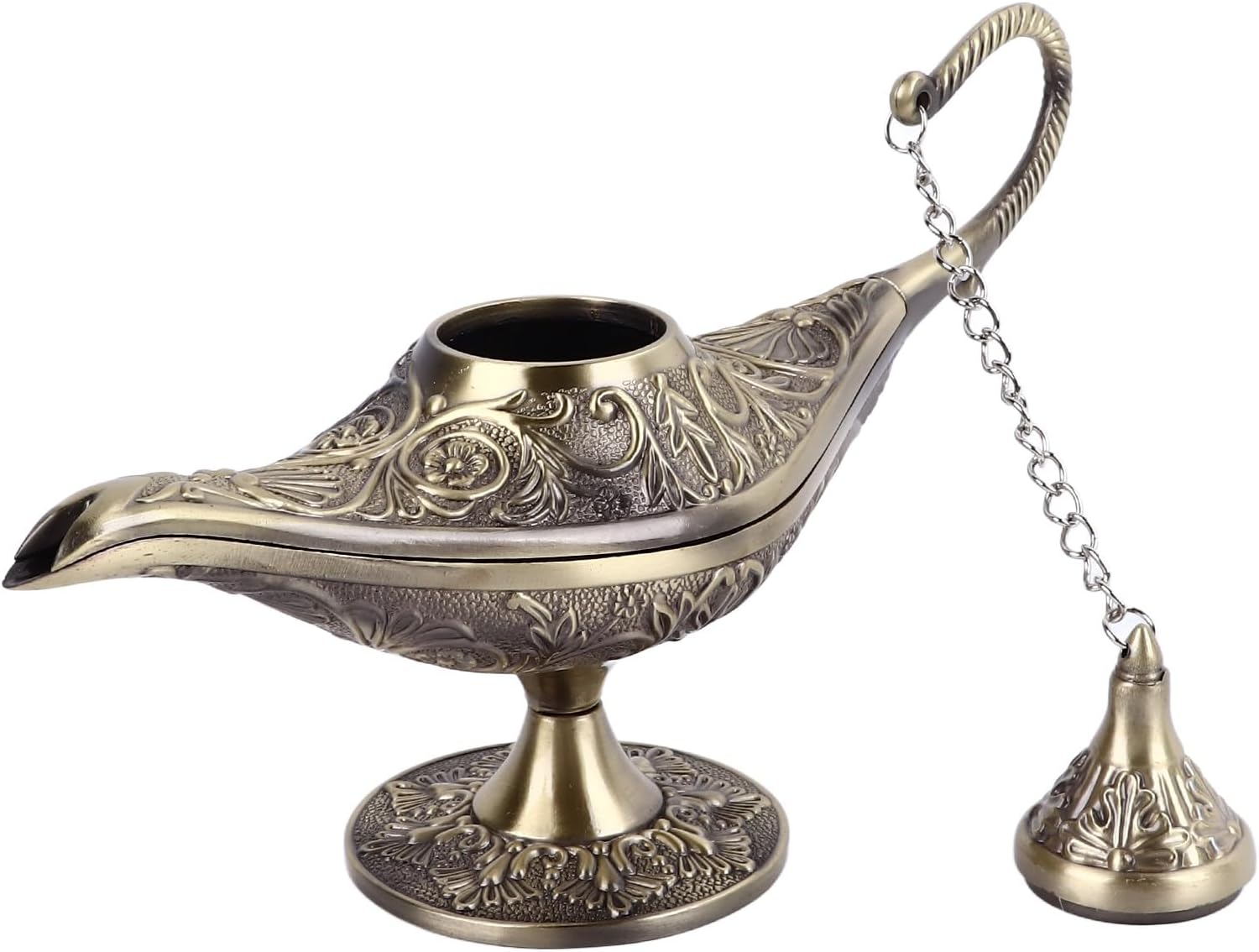 Genie Lamp、ヴィンテージテーブルランプ クラシックアラビアランプ テーブルウィッシングランプ ジュエリーボックス ホームパーティー ウェディングテーブルデコレーション ブロンズ/ゴールド テーブル用センターピース (ブロンズ)