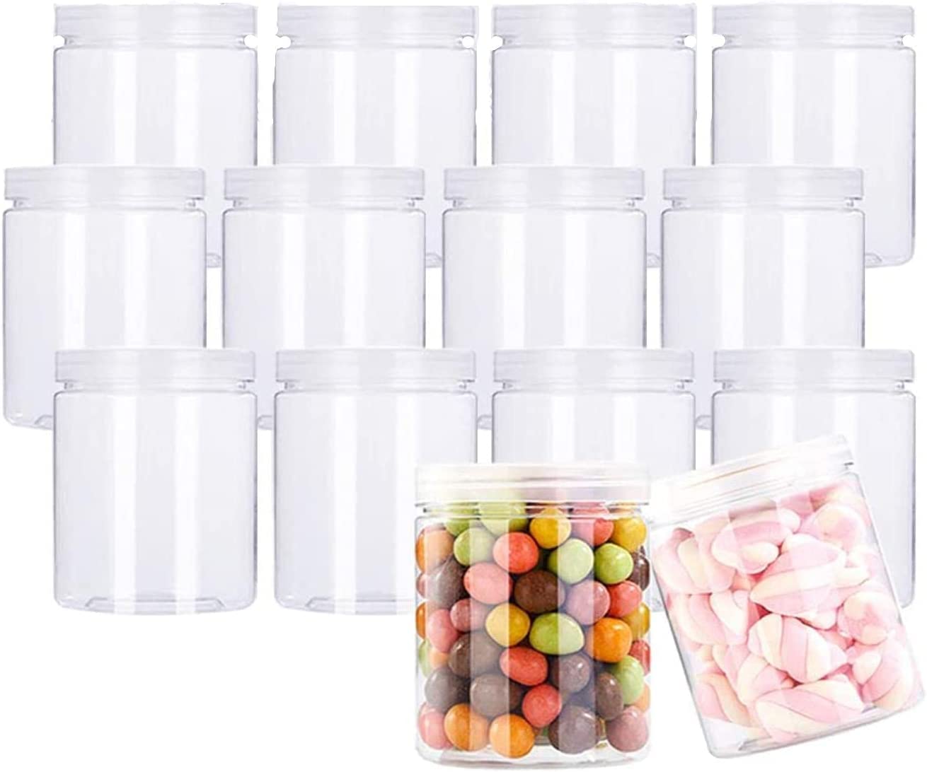 Buy VOIDROP12 Pack 41oz/1210ml Plastic jars with lids, clear jars