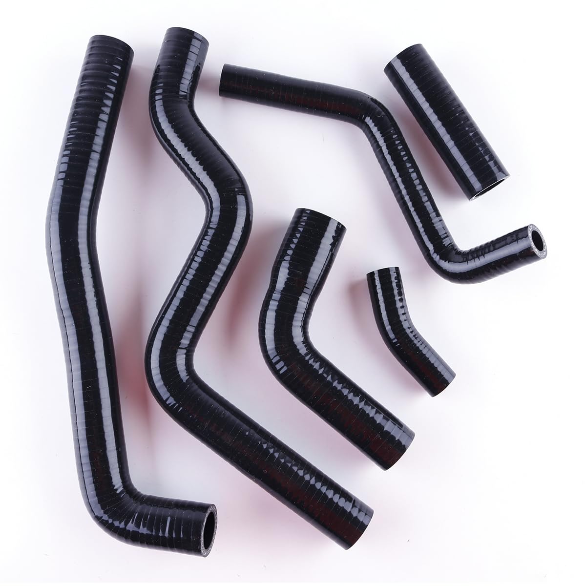 Per YAMA HA FZ6 S2 2008 Silicone Radiatore del liquido di raffreddamento 3 strati Kit tubo (nero)