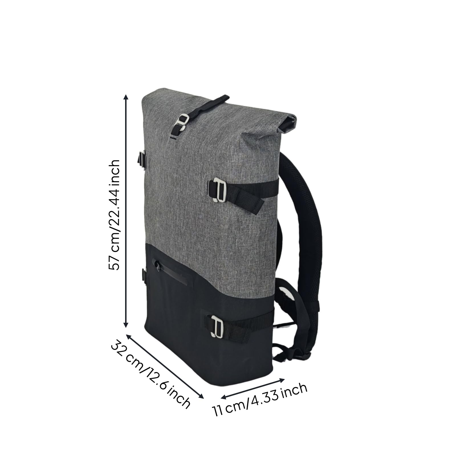 Wasserdichter Rucksack Rolltop Rucksack Tagesrucksack Outdoor Rucksack mit Anpassbarer Rollhöhe Und TPU Beschichtung Breiter Griff Oben Und Reißverschlussfach für Pendeln Reisen Alltag Bahn