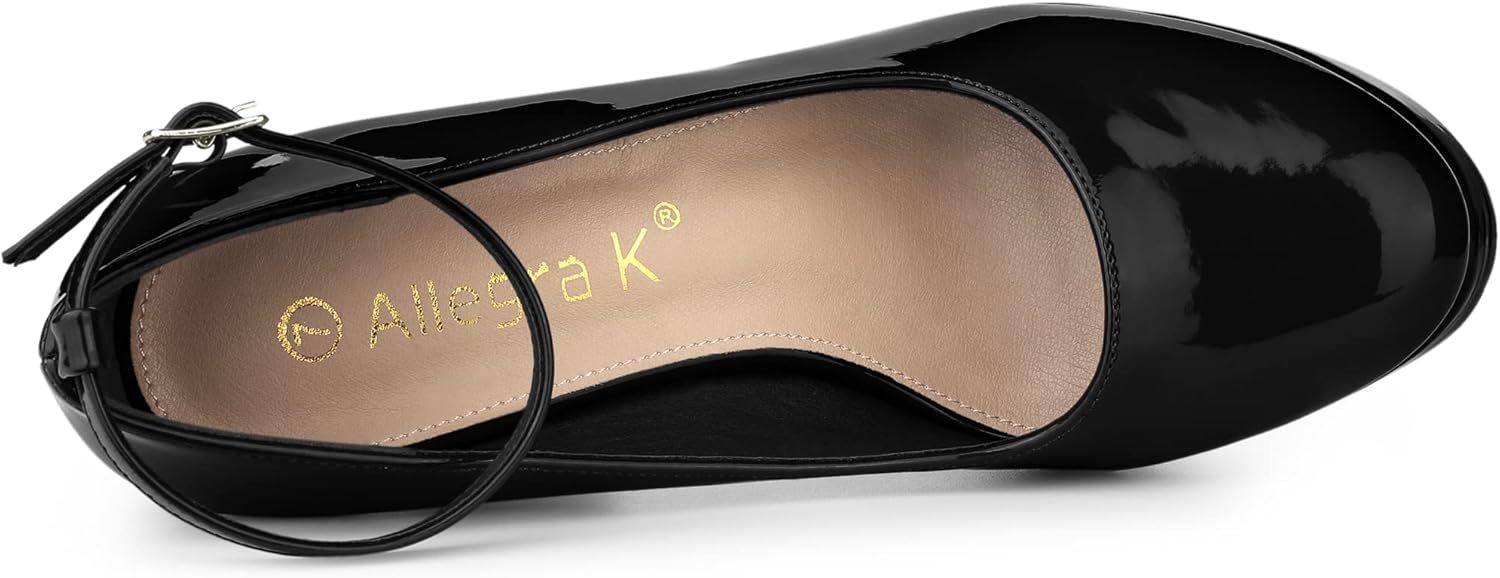 Allegra K Women's Platform Ankle Strap Chunky Heel Mary Janes Pumps - Image 5