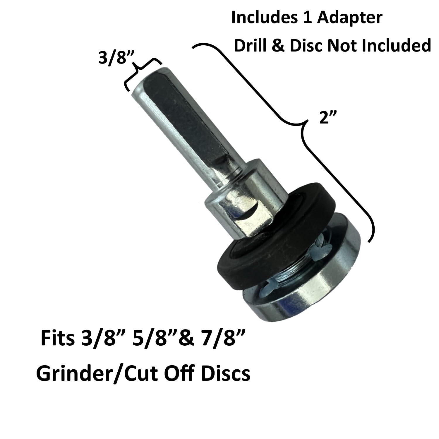 Keyfit Tools U.S.A. Drill Adapter Attachment for 3/8" 5/8" & 7/8" Arbor Grinder Discs & Abrasive Cut Off Wheels Precisely Converts Your Angle Grinding Disc for Drill Power Fits Standard Size Holes — Amazon image 4