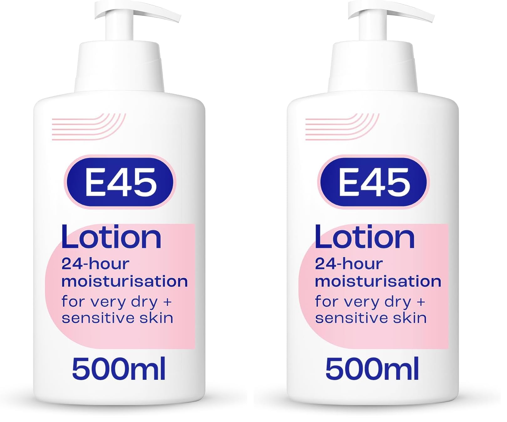 E45 Moisturising Lotion 500 ml - Dermatological Body Moisturiser Lotion - Body Lotion - Daily Moisturiser for Dry Skin & Sensitive Skin – Long-Lasting Hydration Protect from Dryness, Reduce Redness