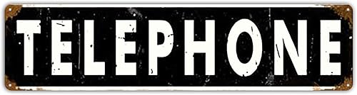 Agedsign Letreros de metal retro para teléfono, para bar, habitación, decoración del hogar, 16 x 4 pulgadas