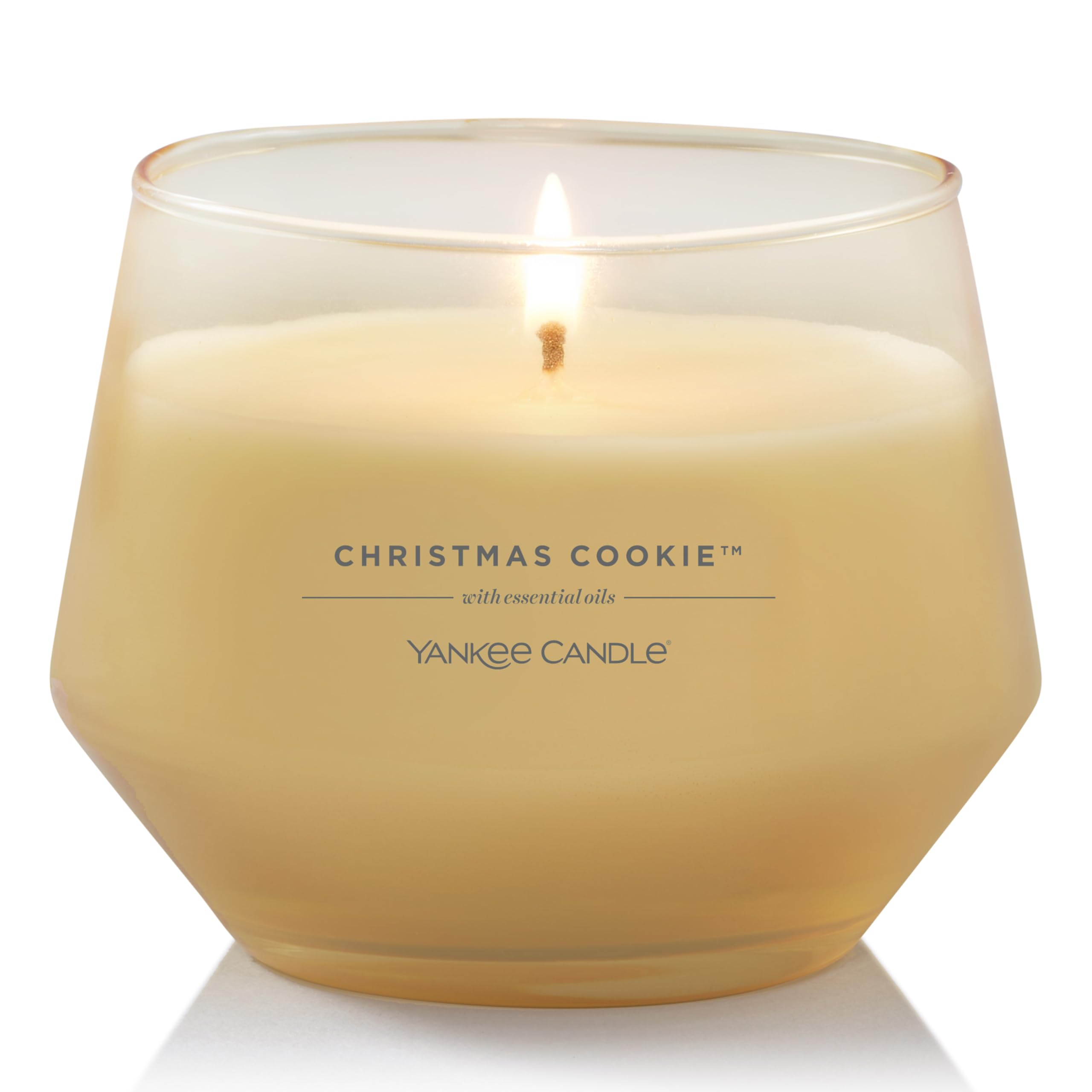 Yankee Candle Świeca zapachowa studyjna, średnia świeca bożonarodzeniowa, długie świece: 35-50 godzin, stylowy projekt szklanego naczynia z kremowym woskiem, prezenty dla kobiet, prezenty dla mamy,