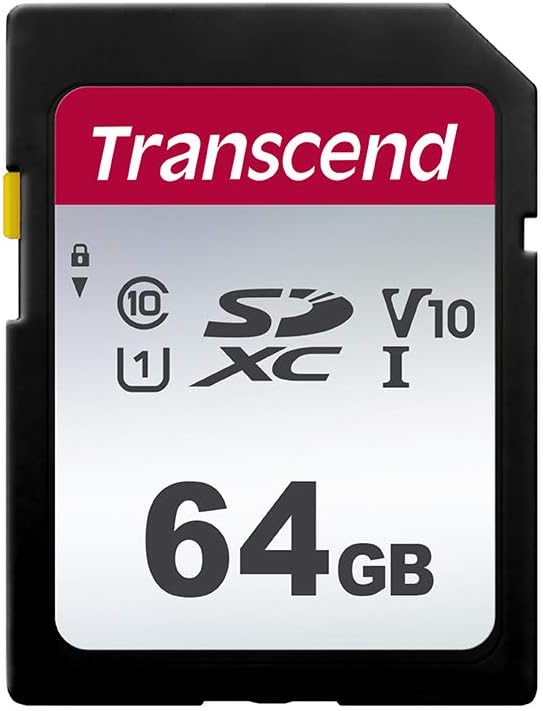 Transcend 64GB SDC300S SD UHS-I SDXC Memory Card, 100MB/s, U1, V10, C10