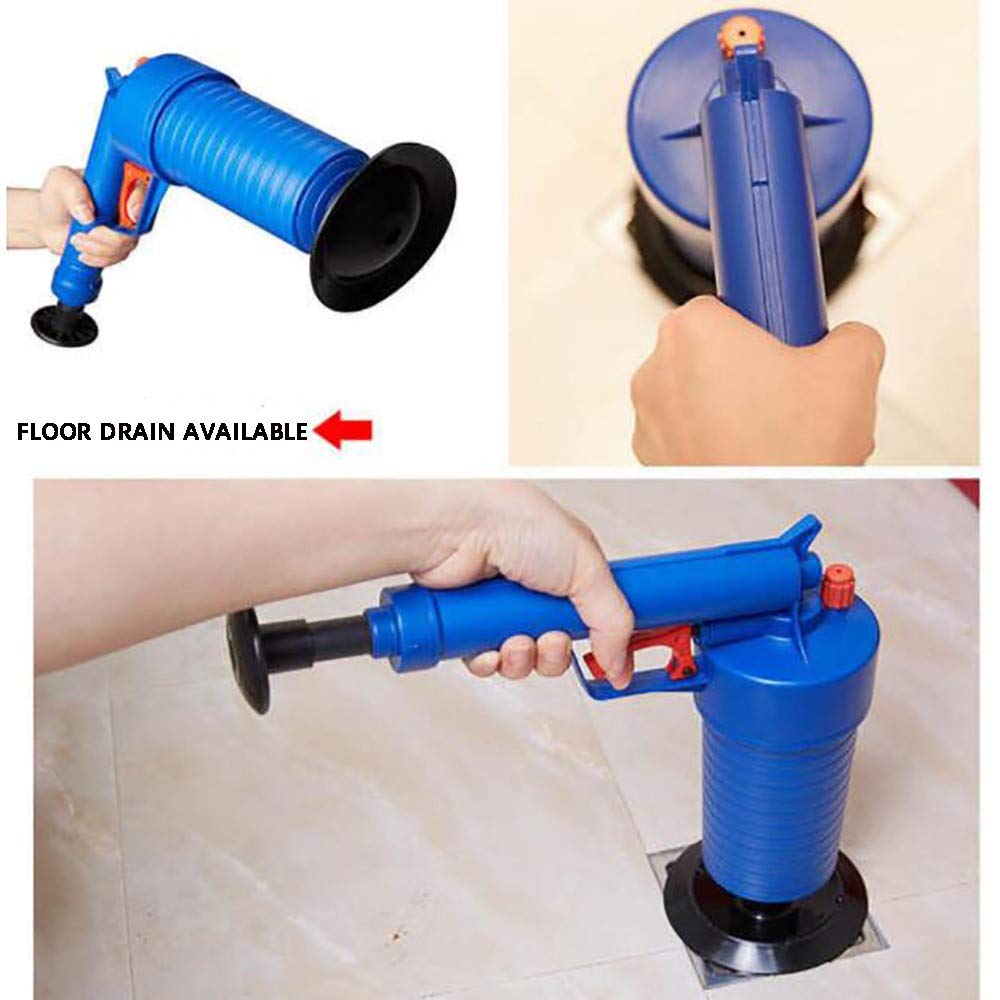 Sturalavandini a Pressione,Sturalavandini Aria compressa,Stantuffo WC,con 4 adattatori -utilizzato per Pulizia per Vasca da Bagno, Cucina, Bagno, Tubo Sewer.