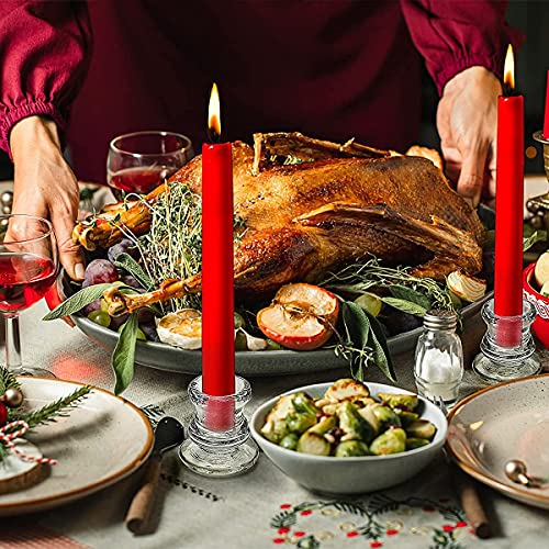 Nitime NT-5101 Candlestick Holders Bulk - 12Pcs Taper Candle Holders For Table Centerpiece - Thick Glass Candle Holders thumb #6