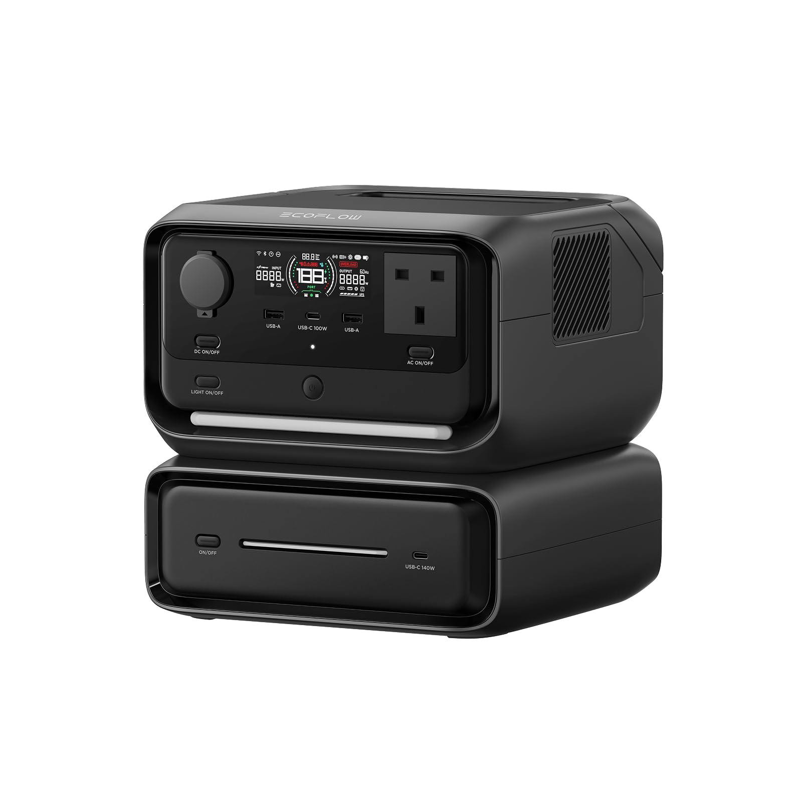 EcoFlow RIVER 3 Max Portable Power Station – 572Wh LFP Battery, 1200W Output, <10 ms UPS, Wireless, Solar Generator for Camping & RV (the product is unused, only part of the packaging is defective)