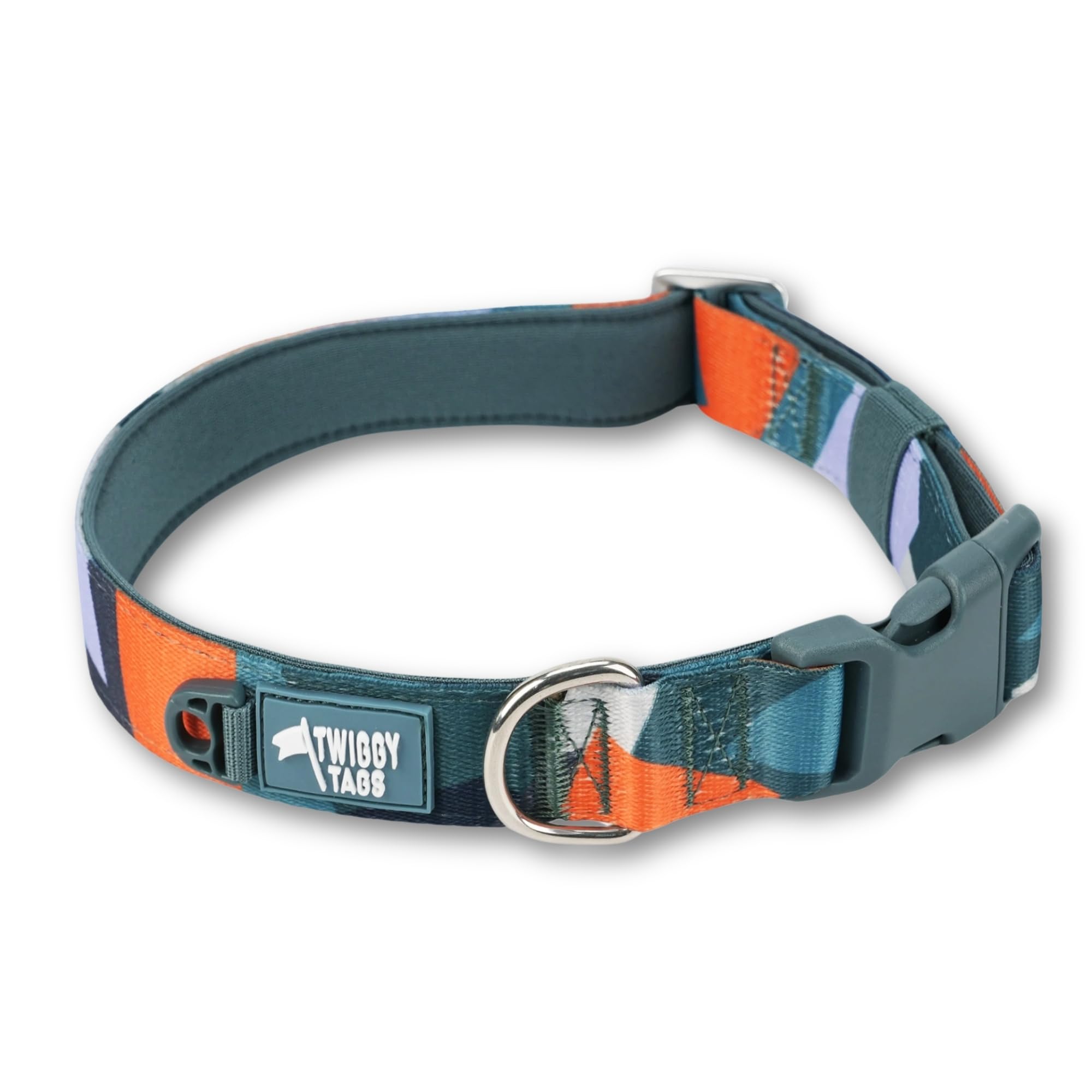 Twiggy Tags Comfort Collar | Durable & Padded Dog Collar | Quick Release Buckle | Suitable For All Dog Breeds (Ridge Multi-Coloured, M) — image 1