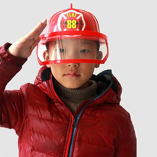 Sombrero de bombero para niños, casco de disfraz de jefe de bomberos para niños, accesorio de cosplay para juegos de rol para niños
