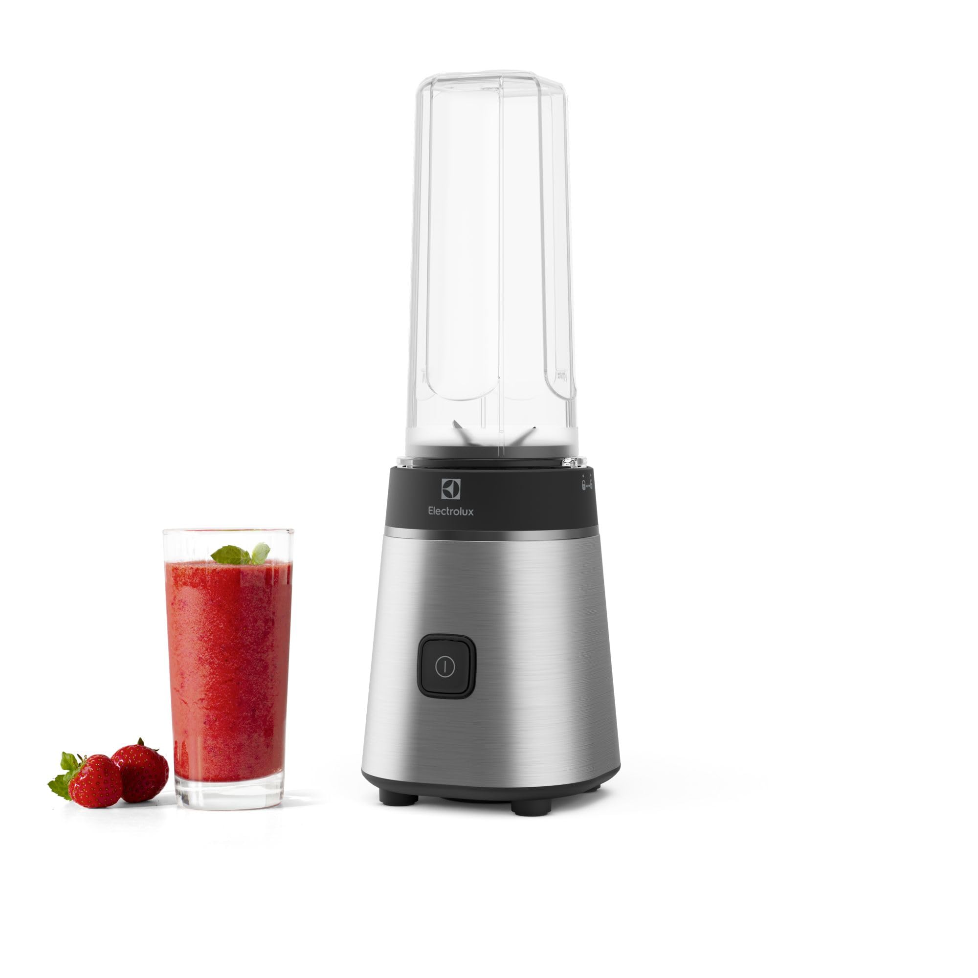 Electrolux Mixeur Sport Create 3 E3SB1-4ST, Lames robustes TruFlow, 2 bouteilles nomades pratiques de 600 ml, Bouton unique, Capacité du bol 0,92L, 300W, Acier inoxydable