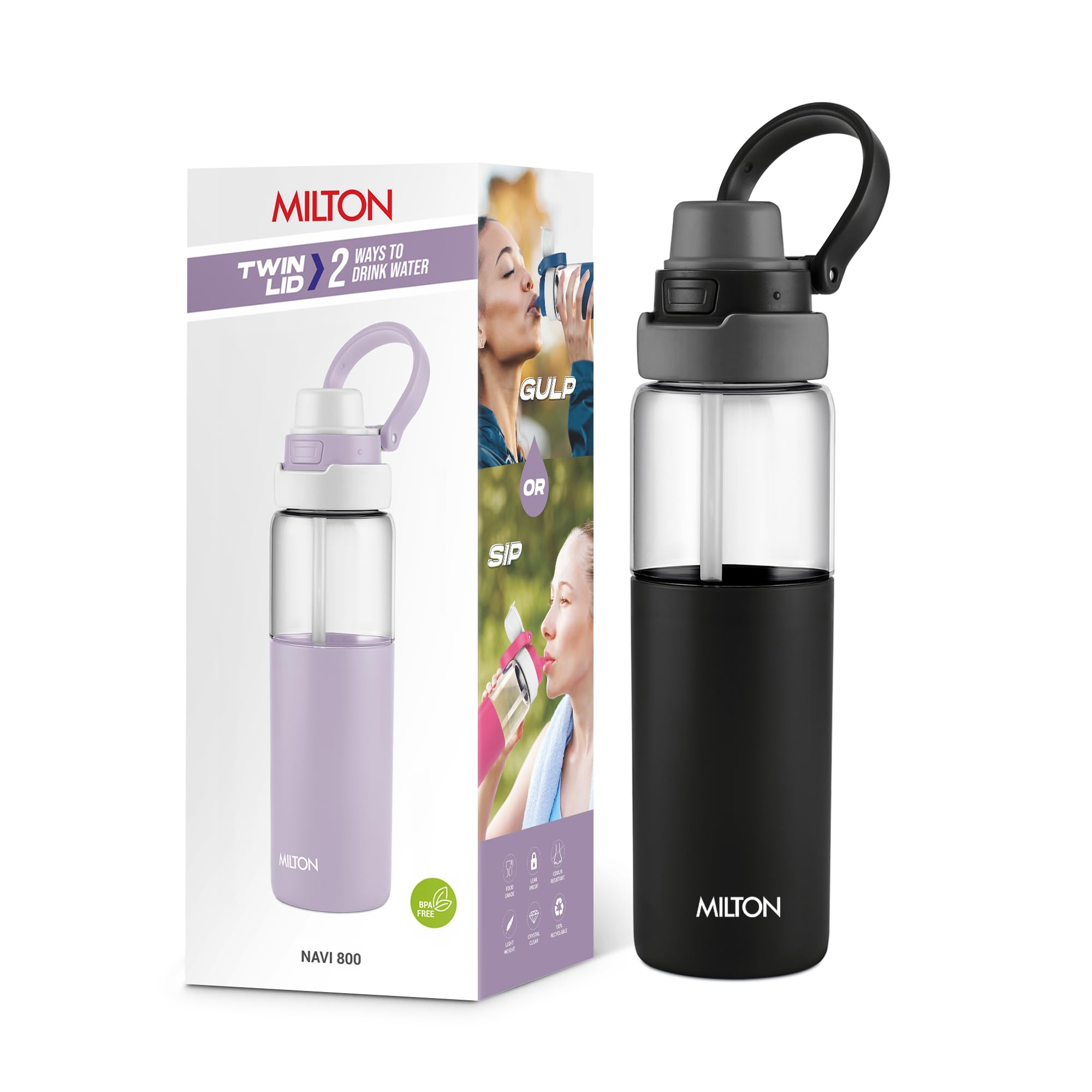 MILTON Navi 800 Water Bottle - Sip or Gulp, Leak-Proof -1