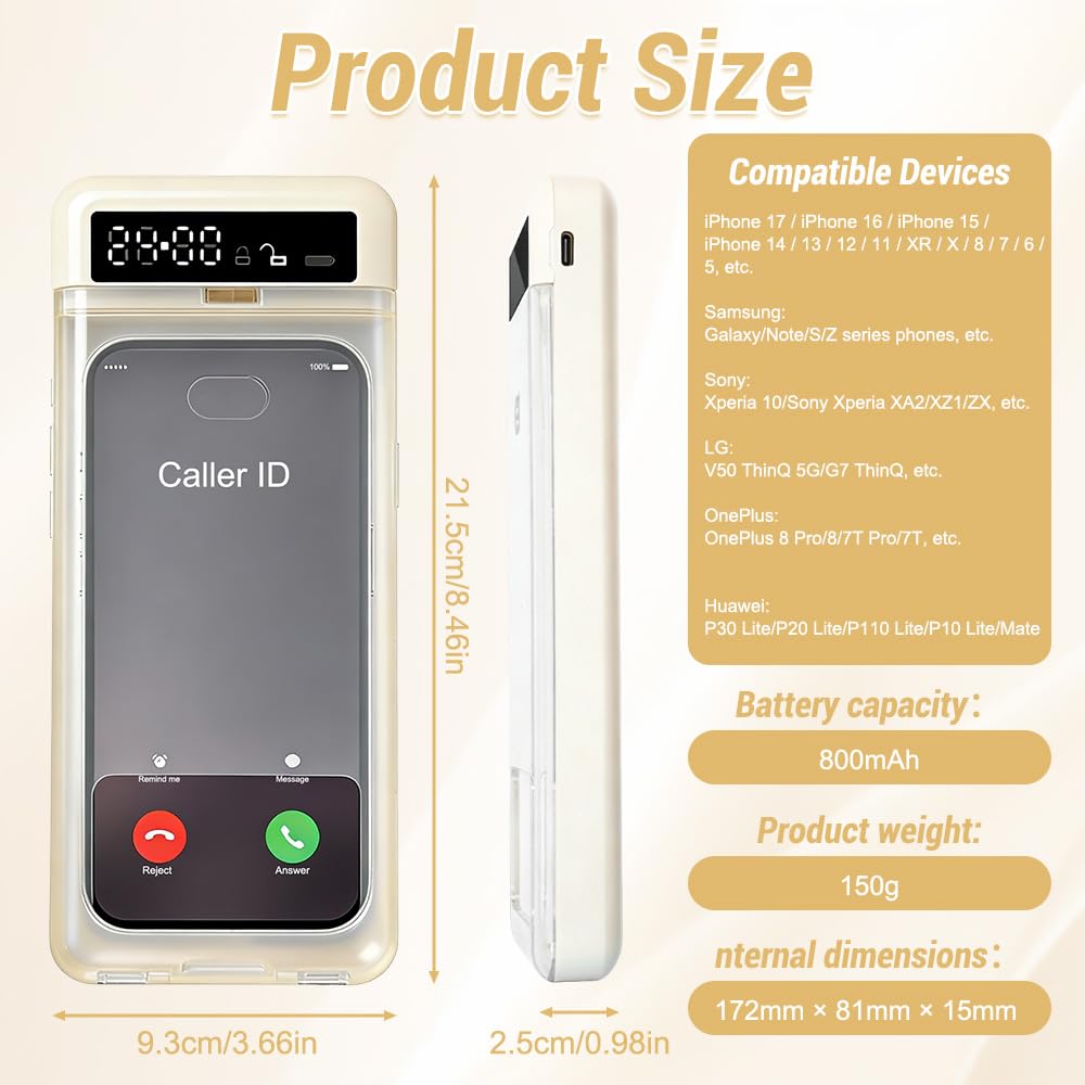 Handy Tresor mit Timer, SGZIOO Handy Safe mit Zeitschloss, Handytresor für Android/iPhone (Max 17.2cm), Bildschirmzeit-Kontrolle, hilft Kinder/Erwachsenen,Telefonsucht