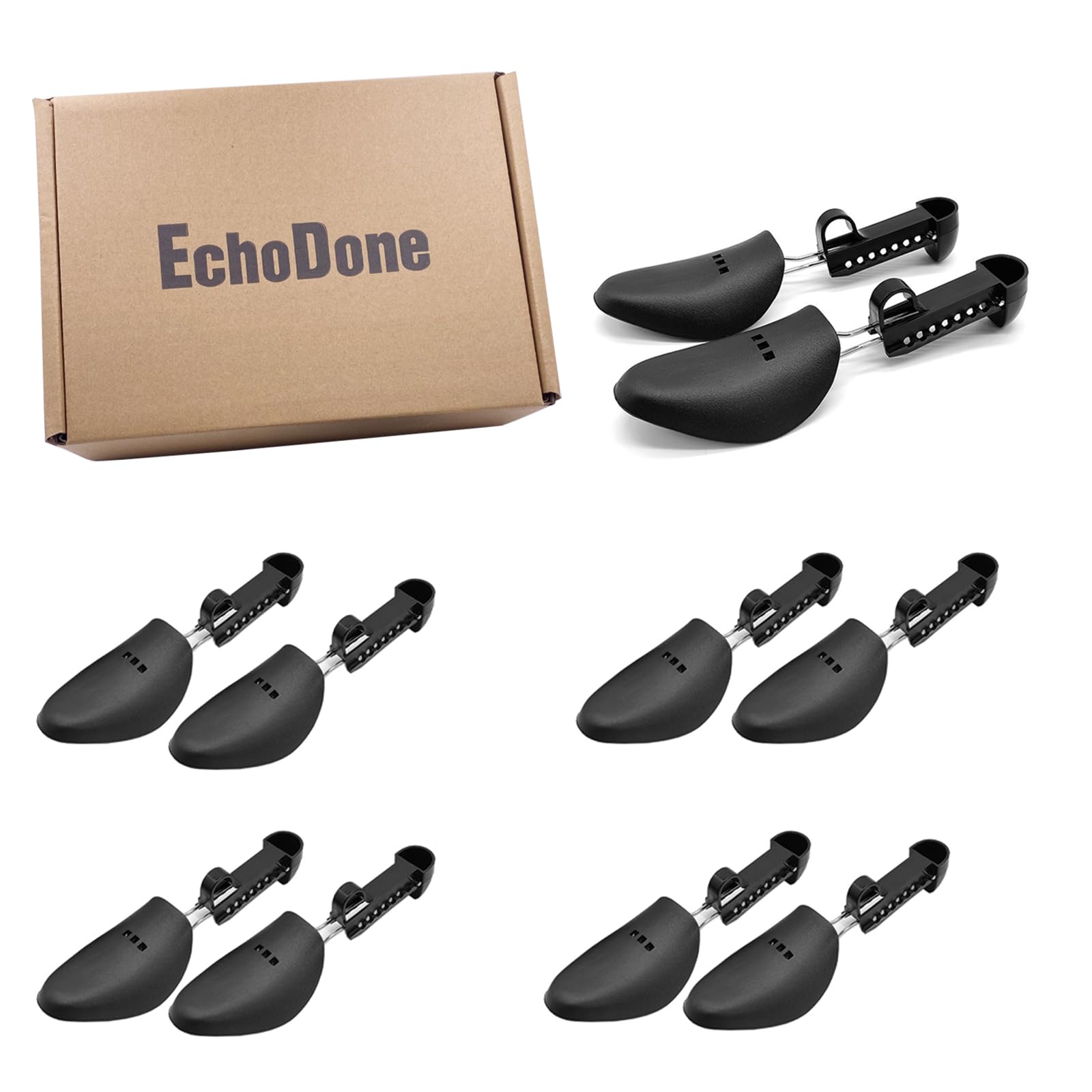 EchoDone5 Pairs Plastic Shoe Tree Stretcher Shaper for Women Children Adjustable Length Shoes Boot Holder Shaper Support