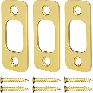 Semetall Deadbolt Strike Plate 1x2-1/4 - 4 Pack Black With Screws