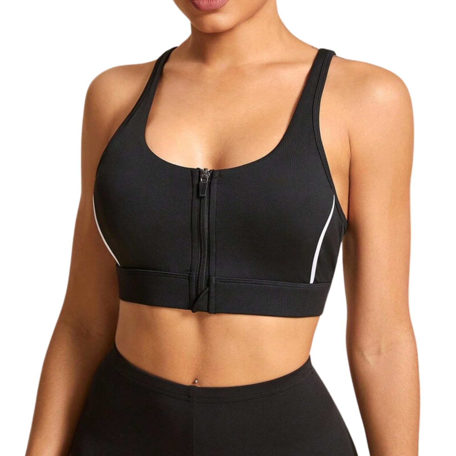 Sports Bras for Women, Women's Zipper Front Closure Sports Bra High Impact Full Coverage, Bras for Women Removable Pads for Girls in Yoga Large Bust-S
