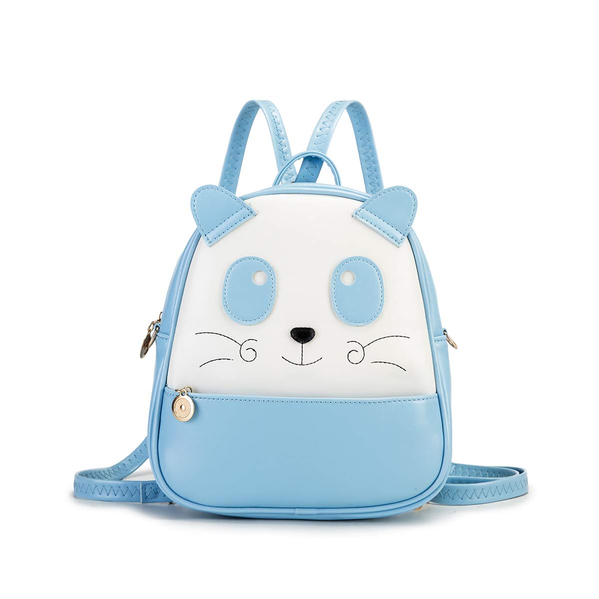KL928 Girls Mini Backpack Toddler 3D Animal Casual Daypack PU Leather Preschool Convertible Shoulder Bag Gift for Kids (Blue)