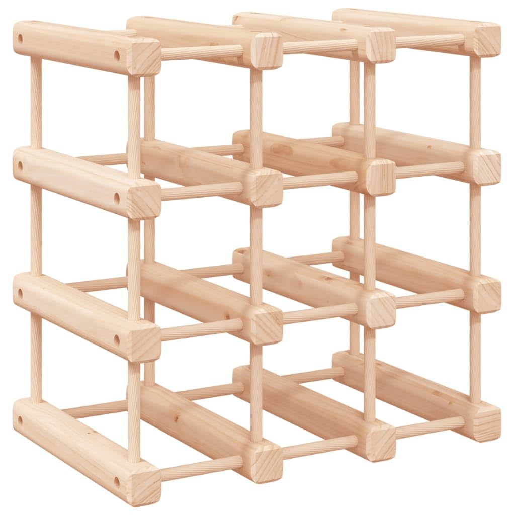 Weinregal für 12 Flaschen Massivholz Kiefer 36x23x36 cm | Stilvoller Flaschenständer für Küche, Speisekammer & Keller. Sichere, platzsparende Lagerung für Ihre Weine.