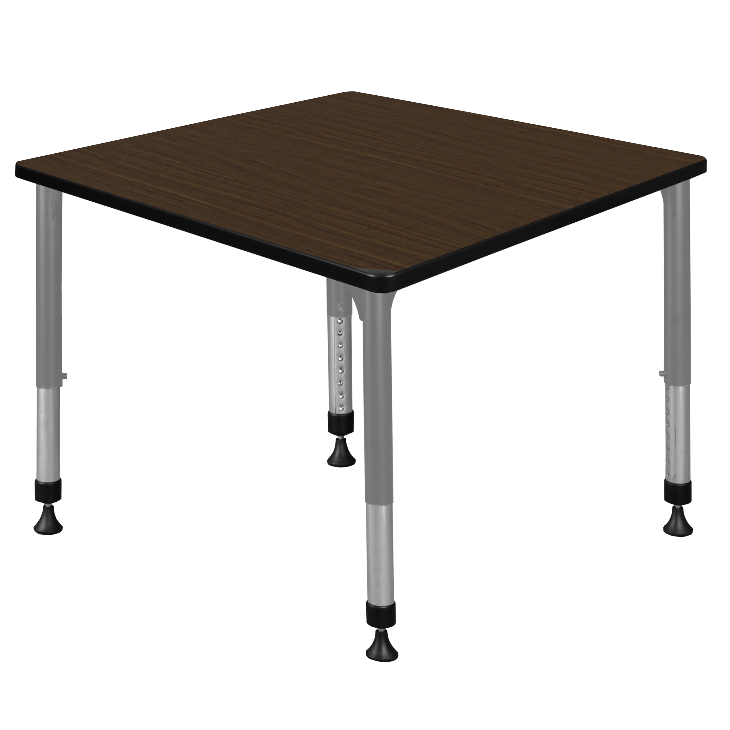 Regency Kee 42 in. Square Height Adjustable Classroom Activity Table- Neo Walnut Top & Grey Base