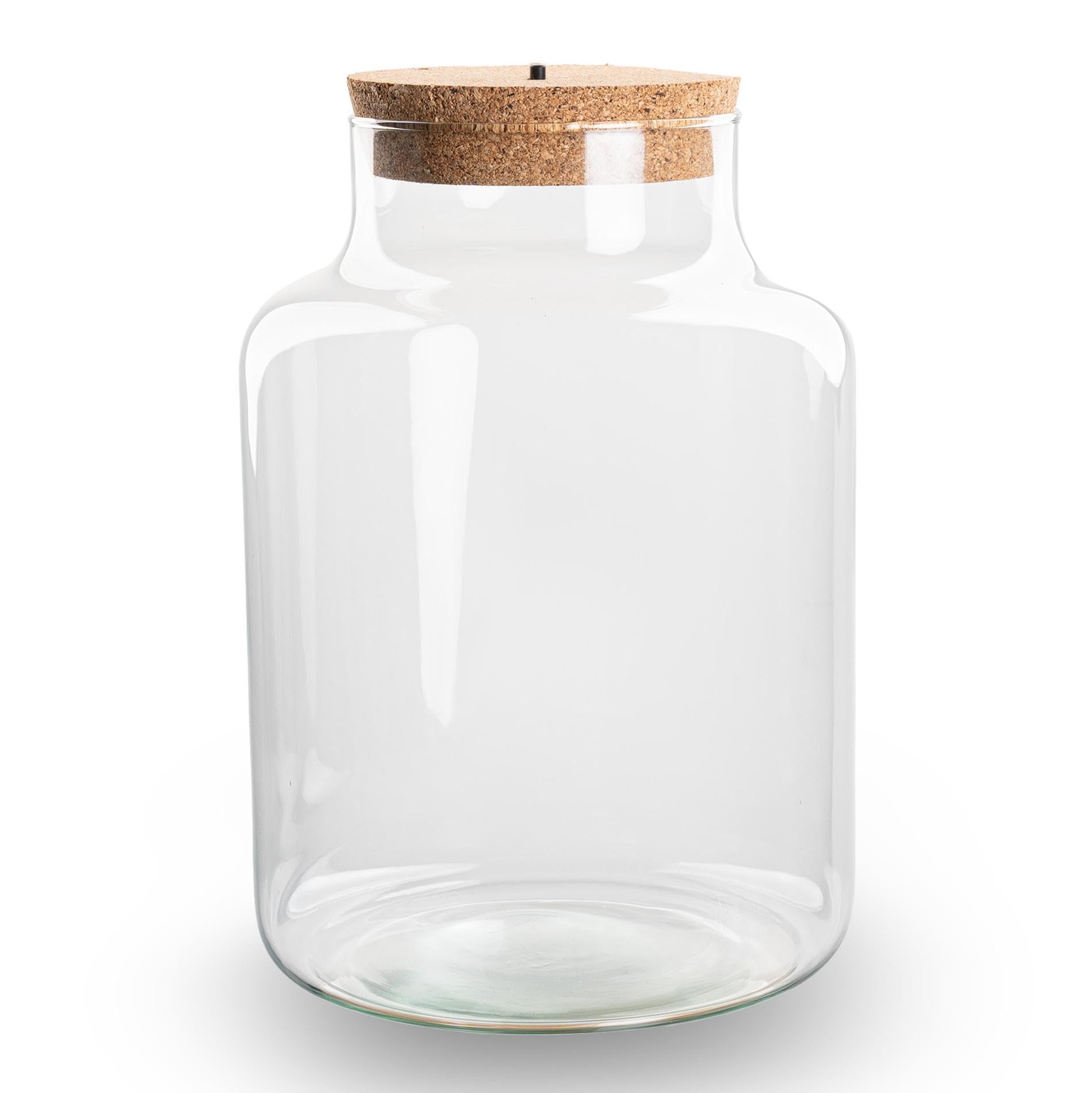 Botella para Terrario de Vidrio Reciclado con LED, Decoración, Ø 17x25 cm
