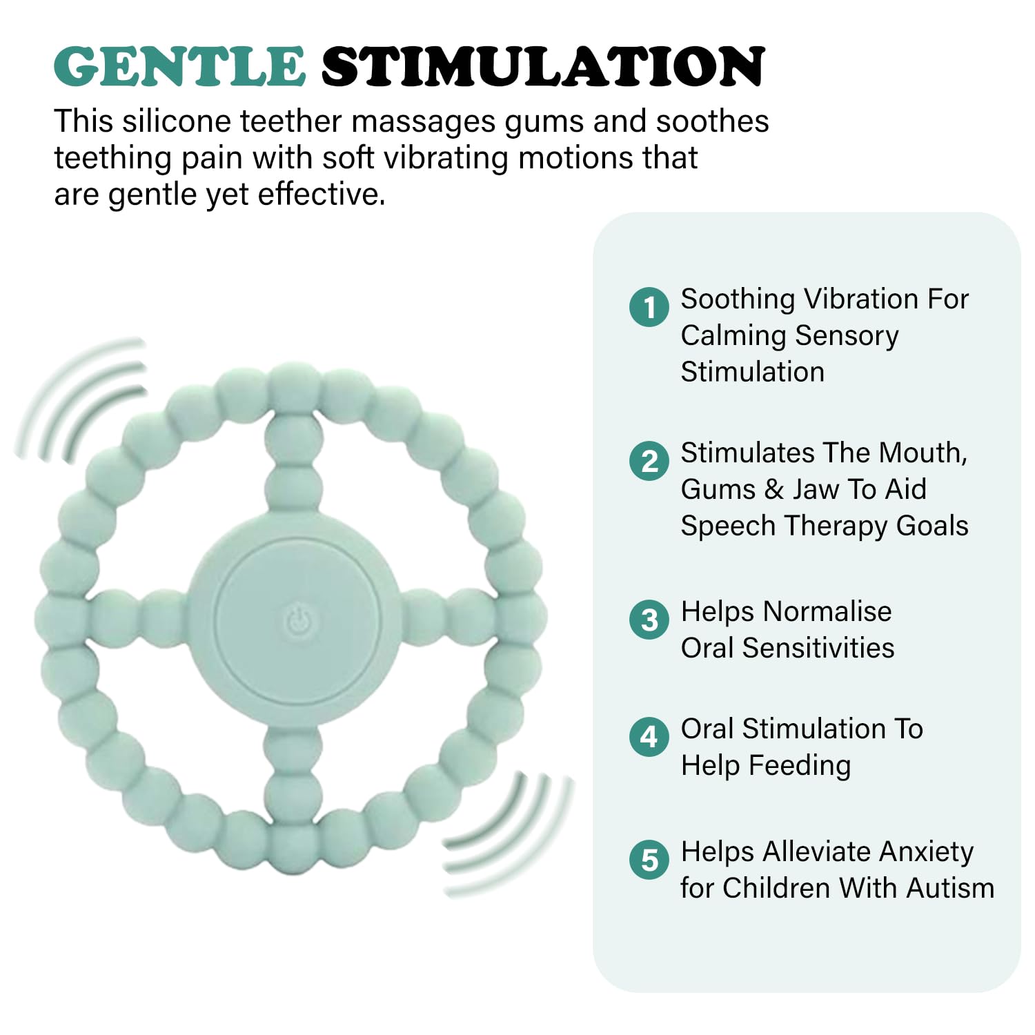 Amazon.com : Teething Rings - Baby Teether Toys for Babies 6-18 Months -  Vibrating Silicone Baby Chew Toys - Safe Teethers for Soothing Sore Gums