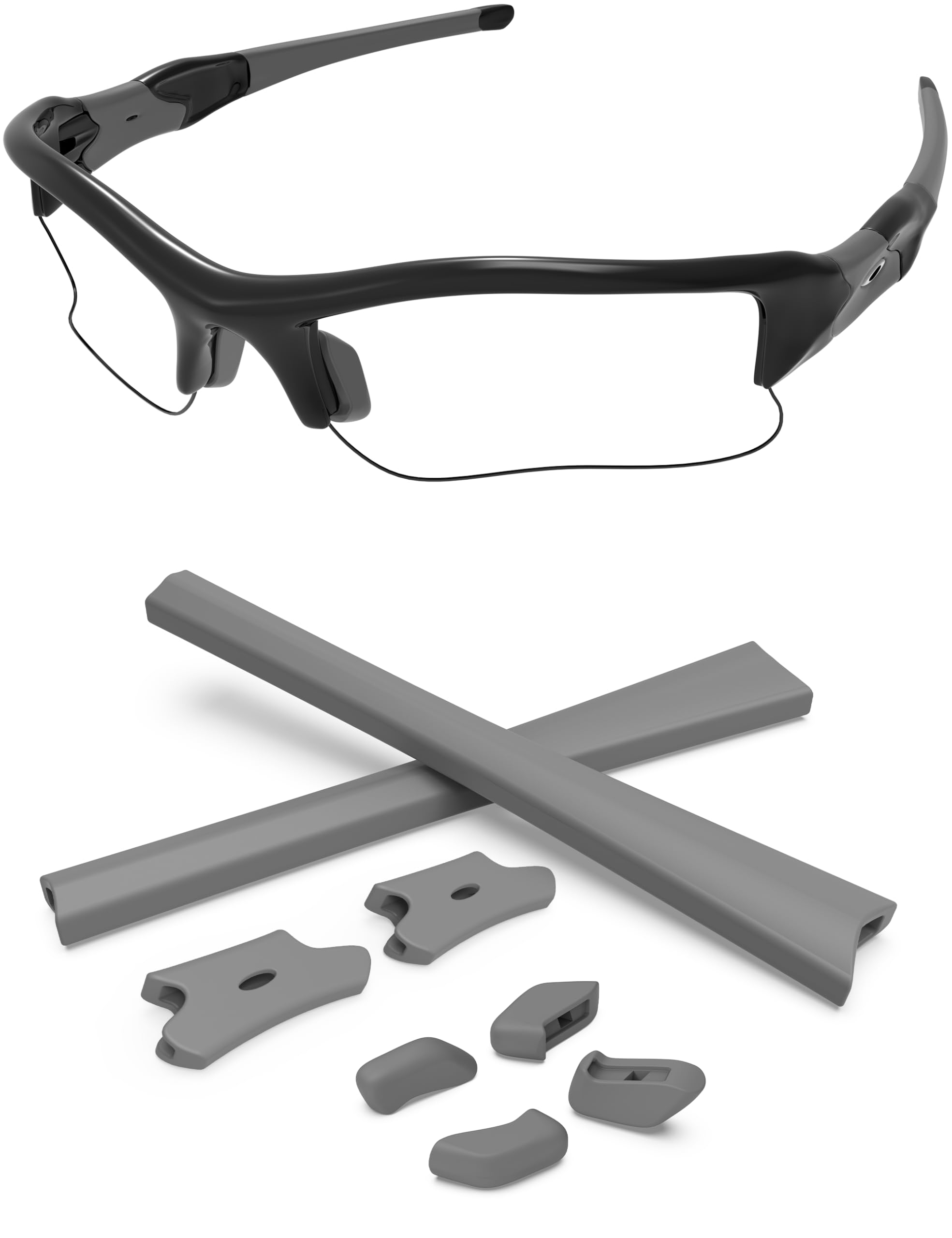 Replacement Nose Pieces &amp; Ear Socks Rubber Kits for Oakley Flak Jacket OO9008/Flak Jacket XLJ OO9009