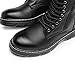 DUYHBAWRS Shoes Men's Black Warm Lace-up Leather Boots High-top Side Zipper Round-toed Oxford Shoes Men Fashionable Versatile Shoes for Travel Outdoor Activities(D,9)