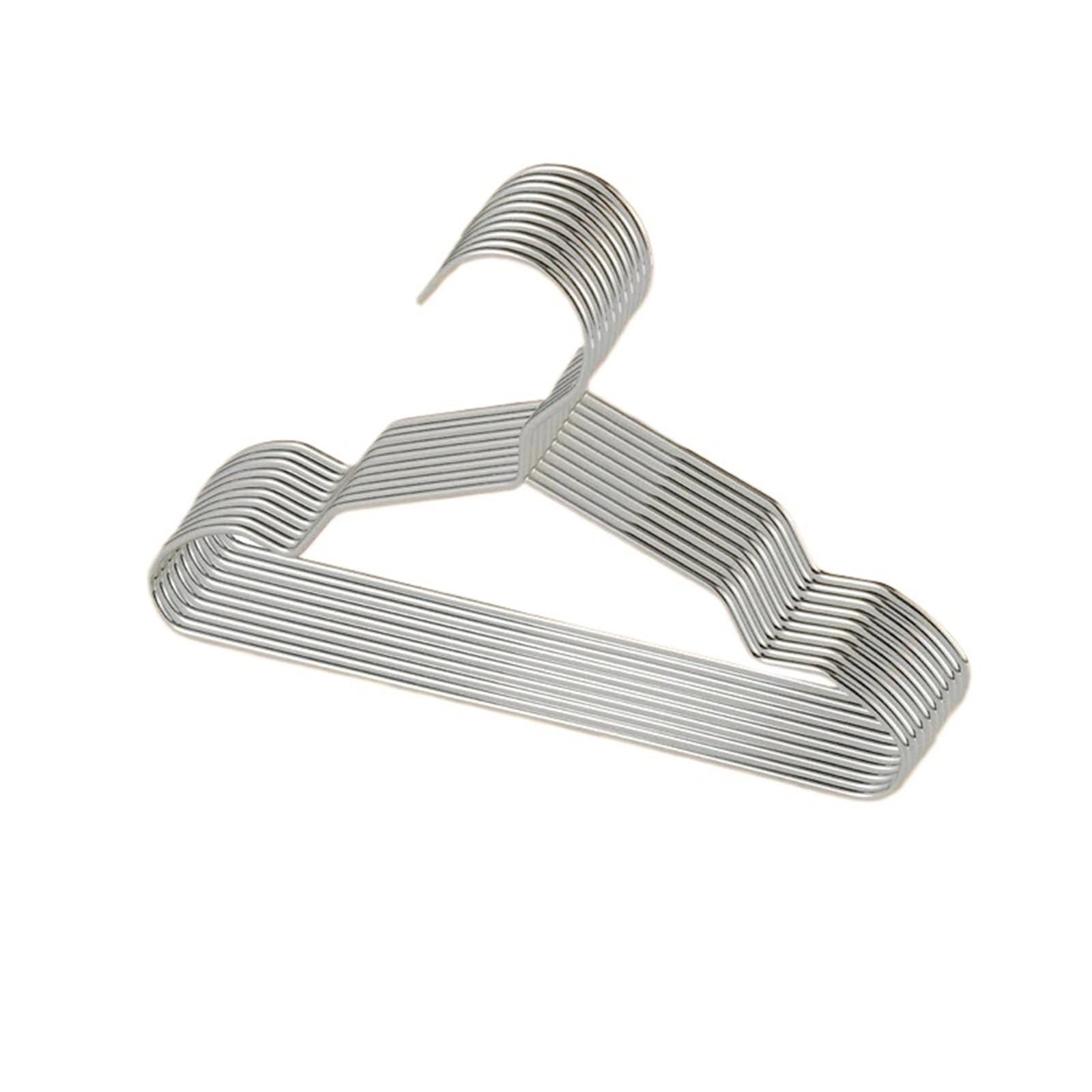Hangers Kids Child Clothes Hangers Metal Pet Storage Rack Apparel Wardrobe Portable(Silver-20CM,10pcs)