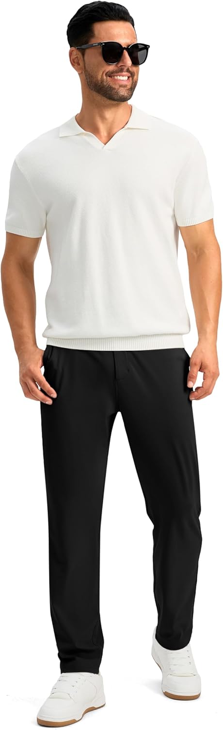 Soothfeel Men's Golf Pants with 5 Pockets Slim Fit Stretch Sweatpants Casual Travel Dress Work Pants for Men - Image 7