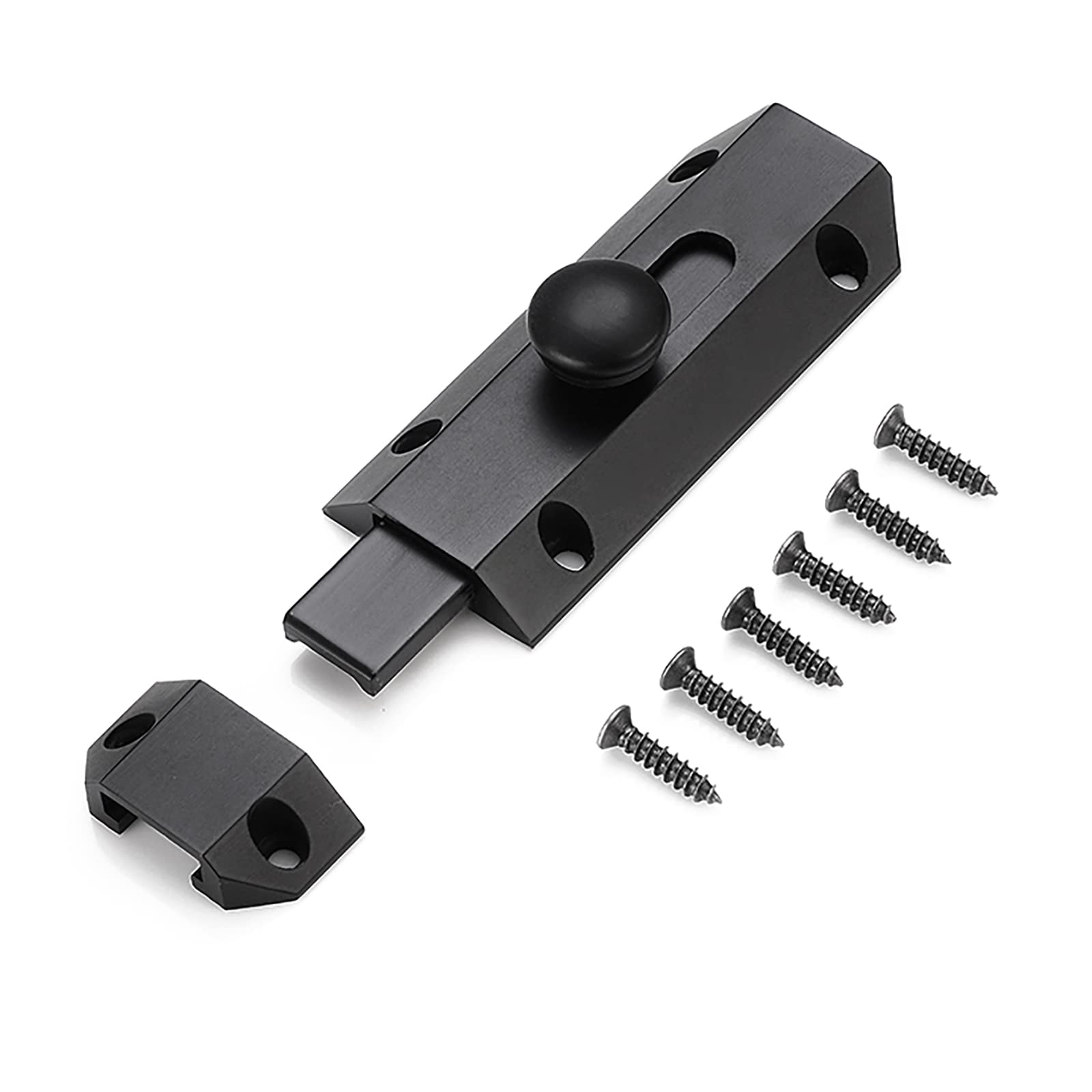 Cgjdfjhe Black Door Lock， Slide Door Bolt Solid Pure Copper Lock Buckle Latch For Home Bedrooms Barns Fences Childproofing Cupboards Workshop(Black)