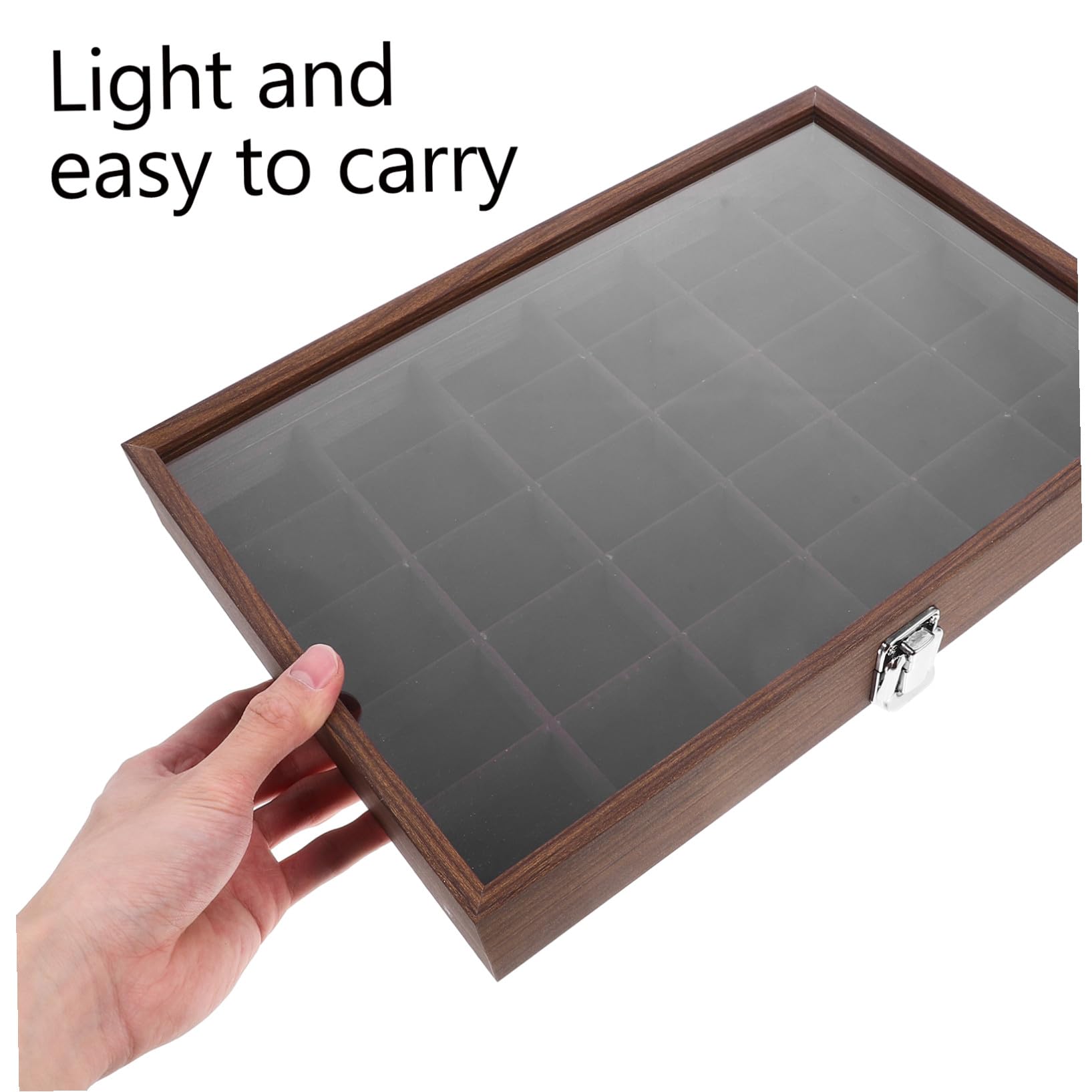 Ipetboom Boîte à Sachets de Thé 30 Compartiments en Verre et Bois Marron avec Couvercle Transparent, Organisateur Élégant pour Rangement Facile la Maison Salle à Manger