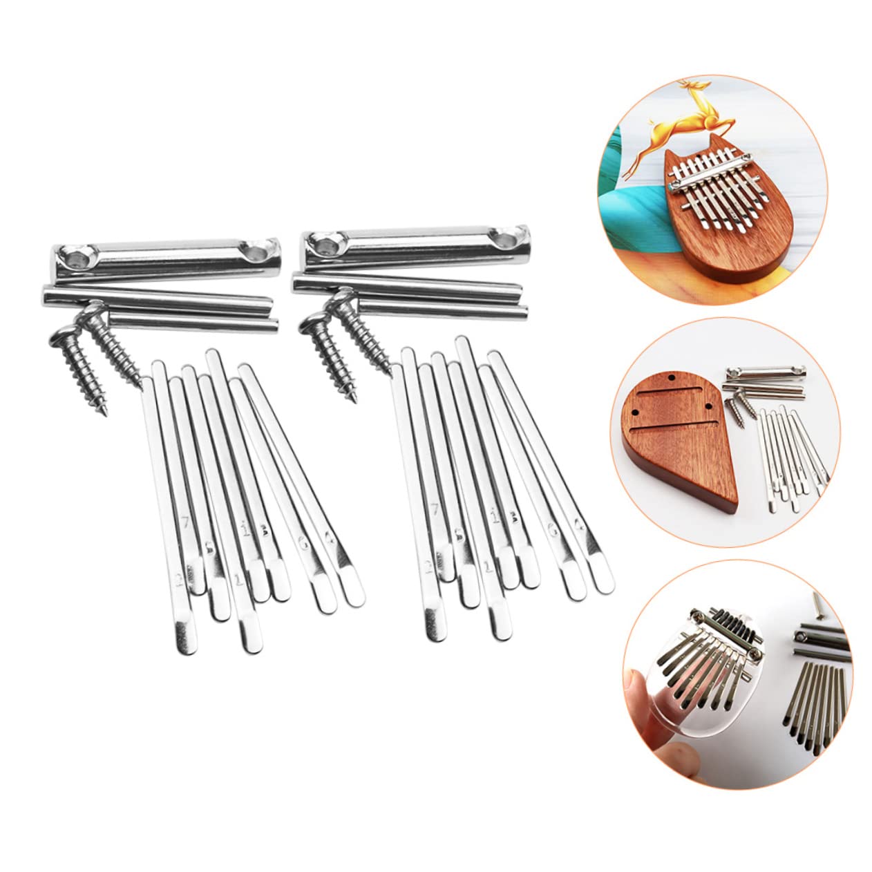 ERINGOGO 10 Sets Beginner-friendly Diy Thumb Piano 8 Keys Unfinished Kalimba Music Instrument for Boys and Girls Adults and Music Lovers