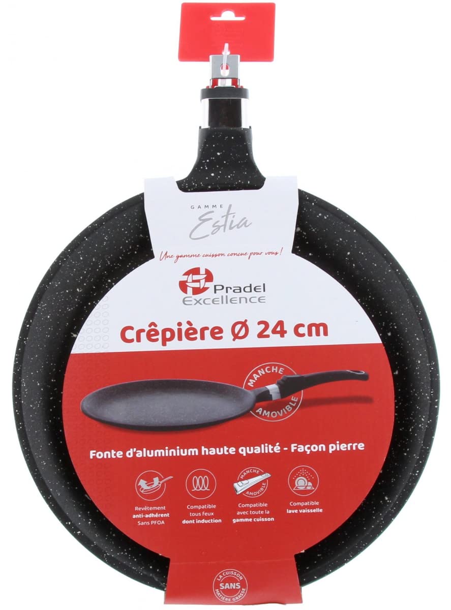 Poele a crepes Pradel Estia 24cm pour ne plus rater la premiere crepe