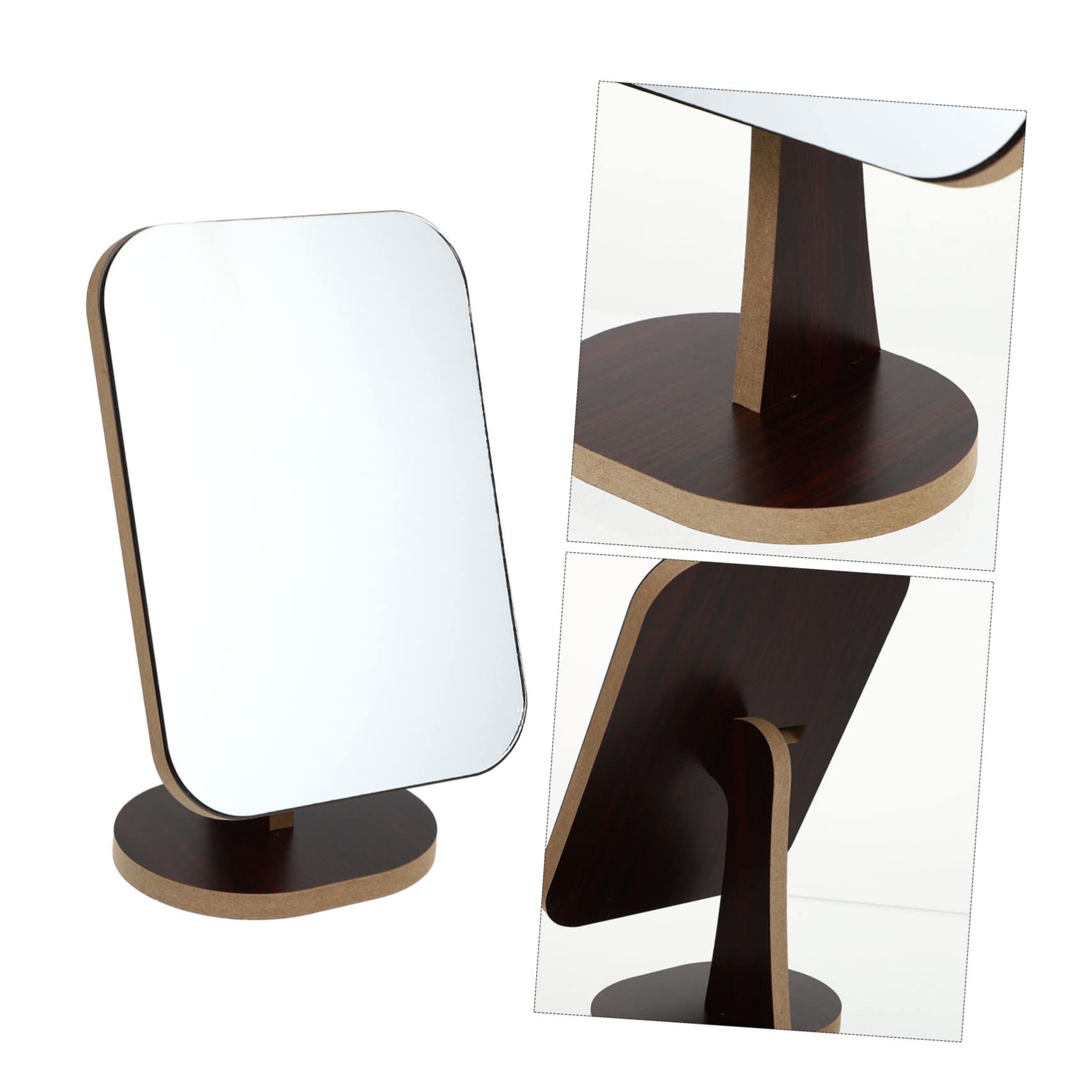 1 pz con supporto rotante specchio cosmetico ad alta definizione da(Brown)