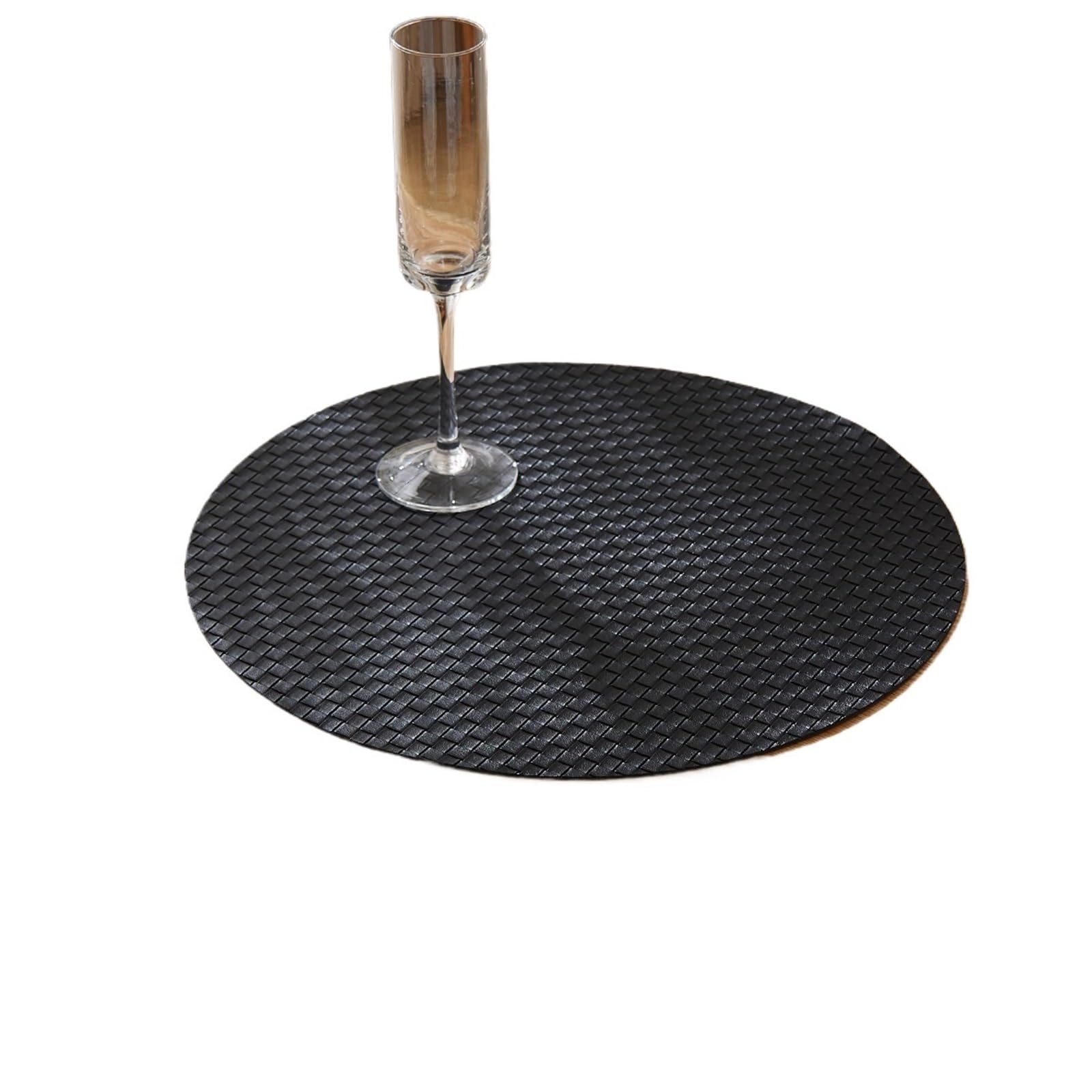 Manteles Individuales Lavables Manteles Individuales Redondos de Cuero Tejido, Impermeables y Lavables, for la Mesa del Comedor Cocina para Cocina(Beige 4pcs)