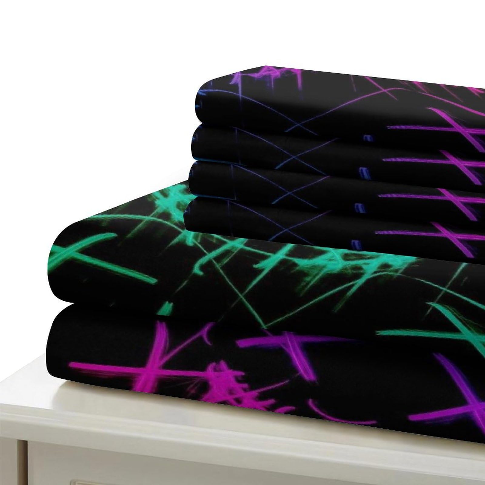 Locutor de música Pop Funda De Edredón 3D Neón Edredón De Plumón Microfibra Suave Apto para Niños Y Jóvenes con Funda De Almohada Super King（260x220cm）