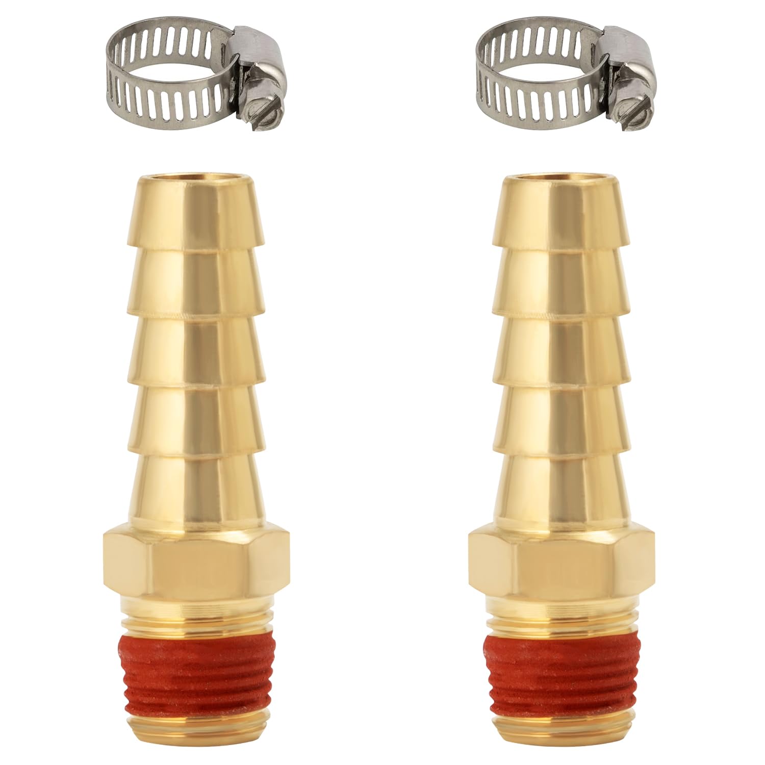 SUNGATOR 2-Pack 5 16 Barb to 1 8 NPT Air Hose Fittings Brass Air Hose Repair Kit with