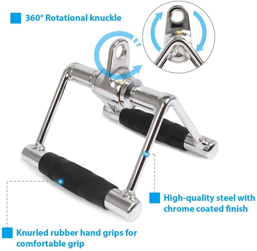 Set Accessori Per Cavi Fitness - Per Tricipiti, Addominali E Allenamento Funzionale | In Acciaio - Foto 3