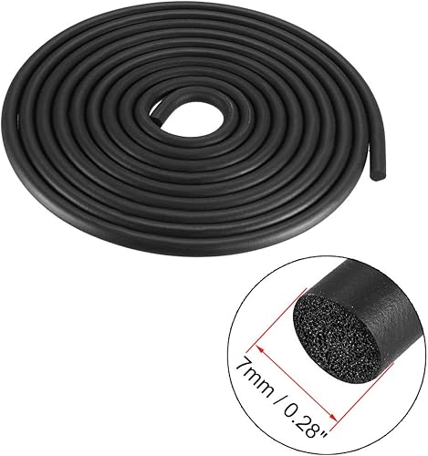 Miniatura 3 de uxcell Tira de tiempo de sello de goma de espuma 0.276 in de diámetro 9.8 ft de largo, color negro