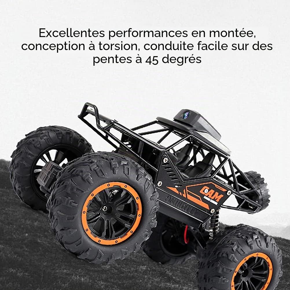 Voiture télécommandée avec caméra 5W, 2.4Ghz Off-Road Remote Control Truck haute vitesse rapide course électrique Hobby Toy pour les adolescents adultes