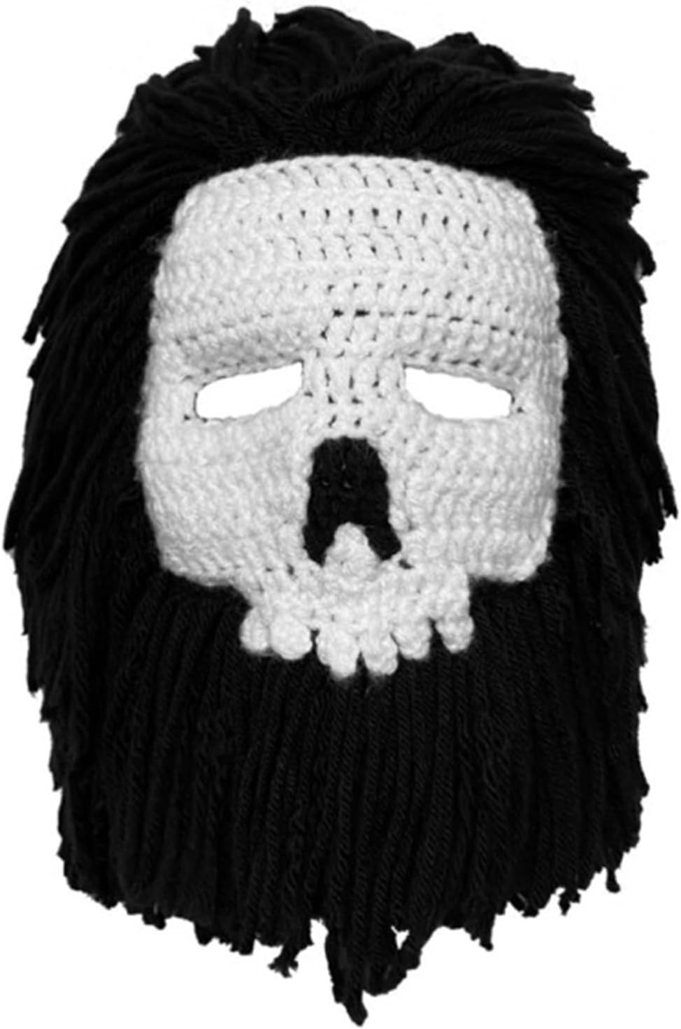 Peiiwdc Hat,Lions/Horn Balaclava for Women Men Halloween Face Mask Beanies Handmade Warm Face Cover Hooded Hat for Party
