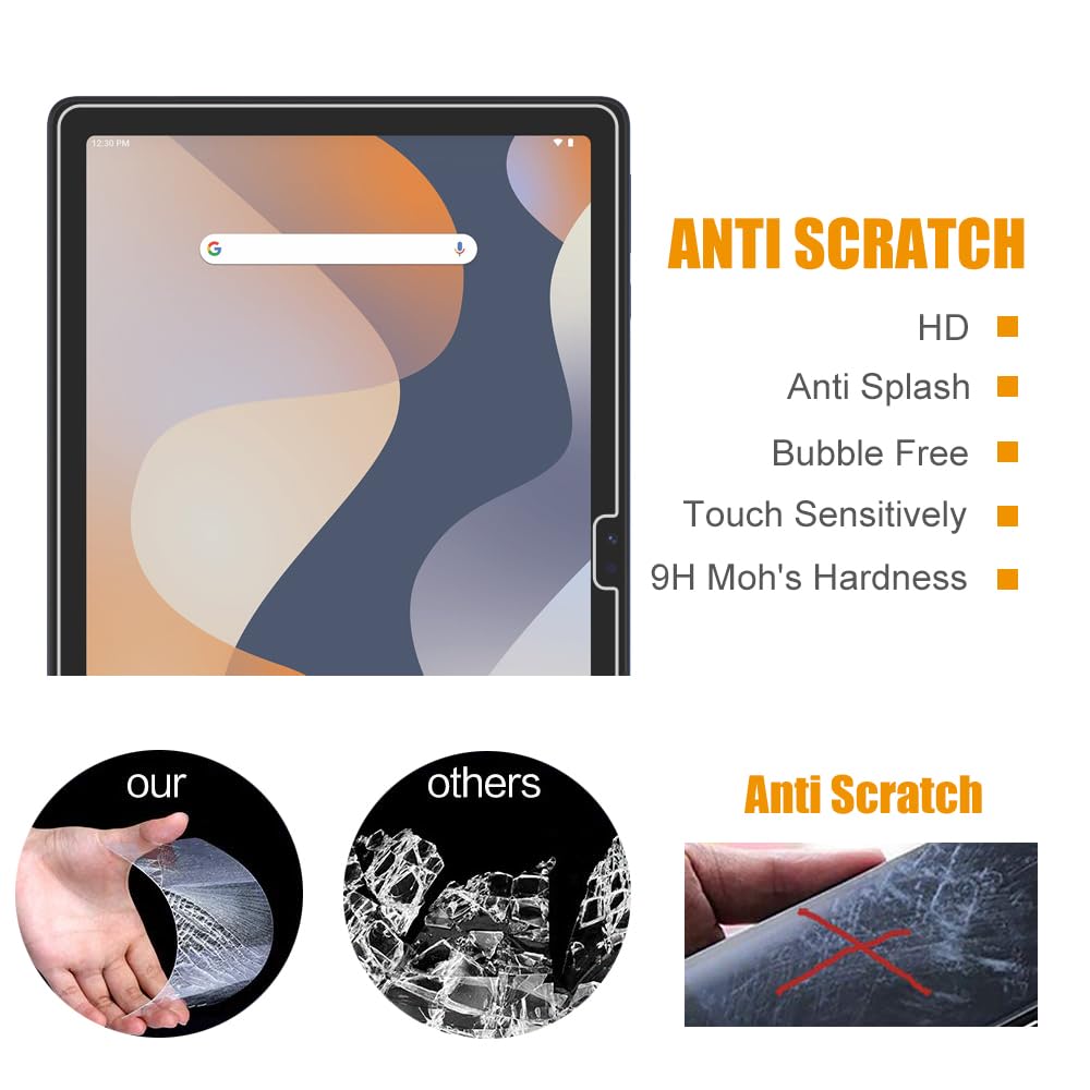 [Paquete de 2] Protector de pantalla de vidrio templado para Onn. 10.1/ Onn 10.1 Kids Tablet Gen 4 (modelo 2024) tableta de 10.1 pulgadas con vidrio protector 2.5D 9H HD sin burbujas, 2