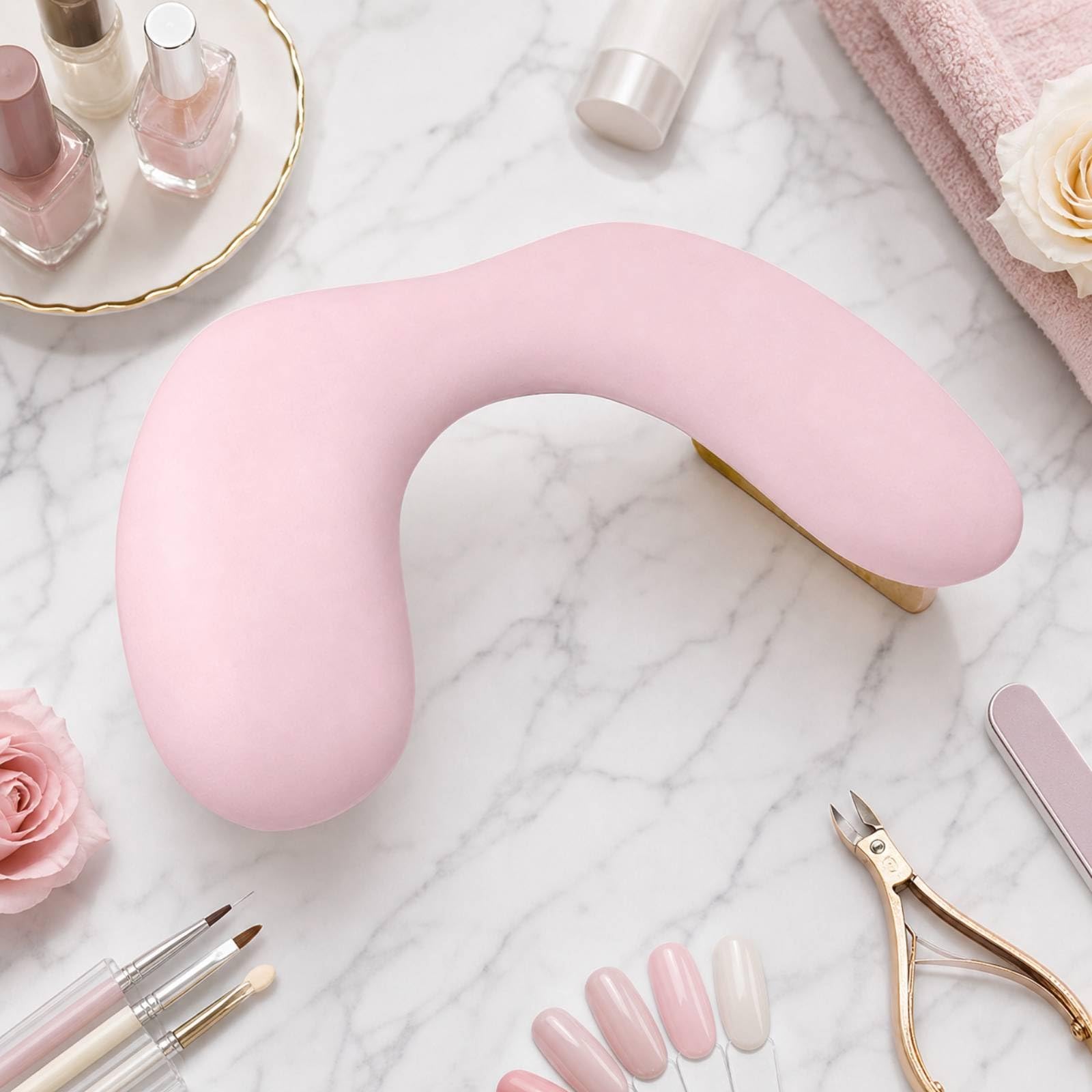 Reposa con Patas Madera Desmontables Ergonómico Apoya Manicura Resisn Reposabrazos en Forma U para Manicuristas,