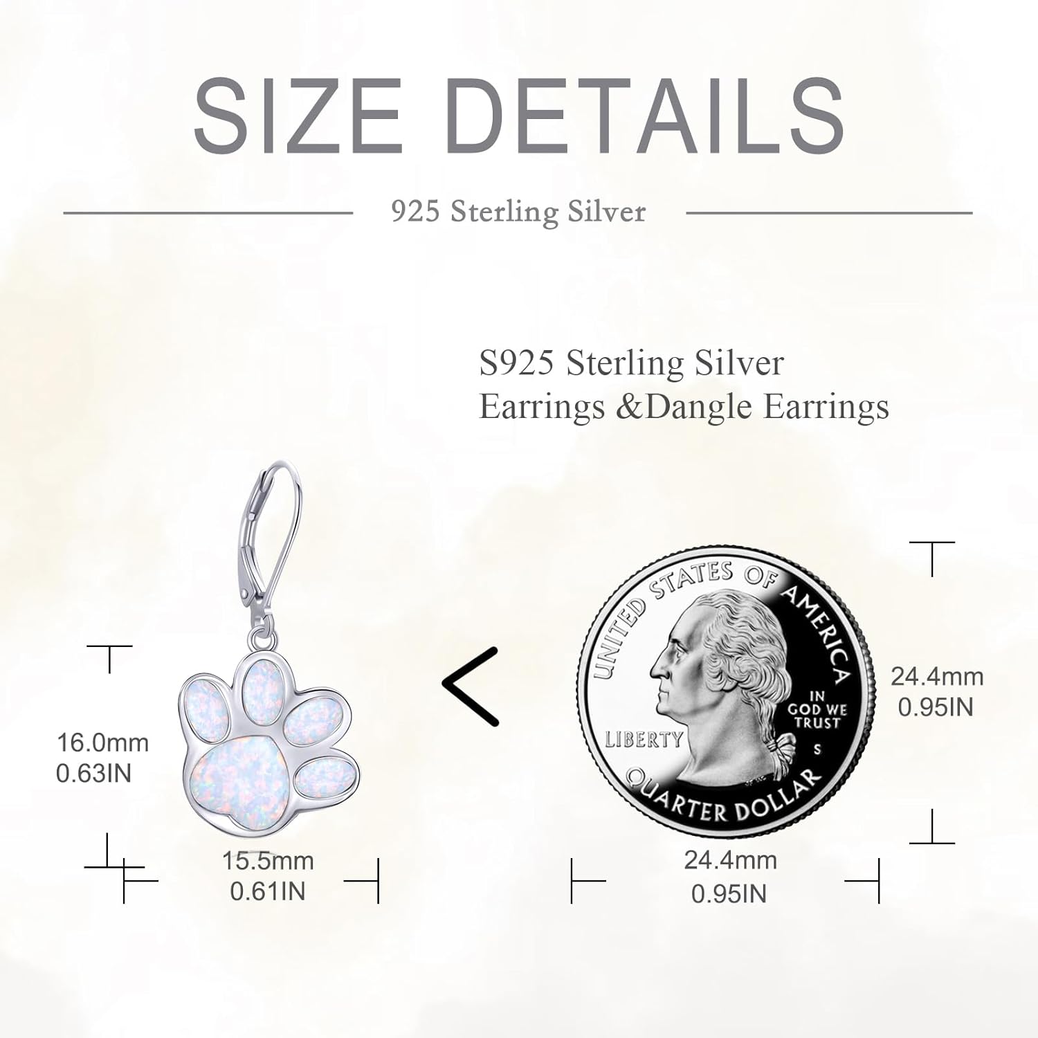 VONALA Paw Print Earrings with Turquoise/Black Onyx/Moonstone/White Opal/Cat Eye Stone/Lapis Lazuli for Women 925 Sterling Silver Dog Earrings Animal Jewelry