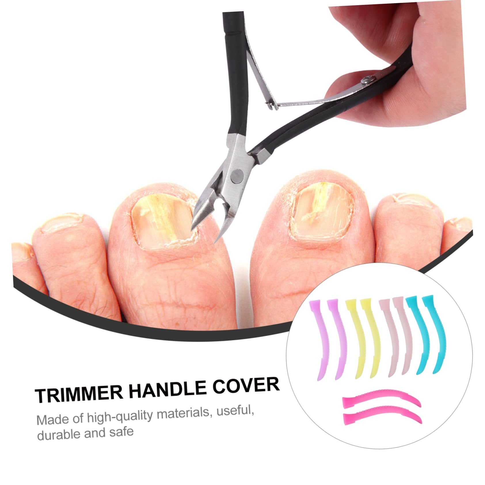15 Pares Mango de la manija de la pinza de cutícula manga del mango del recortador de cutículas pinza para cutículas tijeras recortadora cubierta de mango de tijera para cutículas
