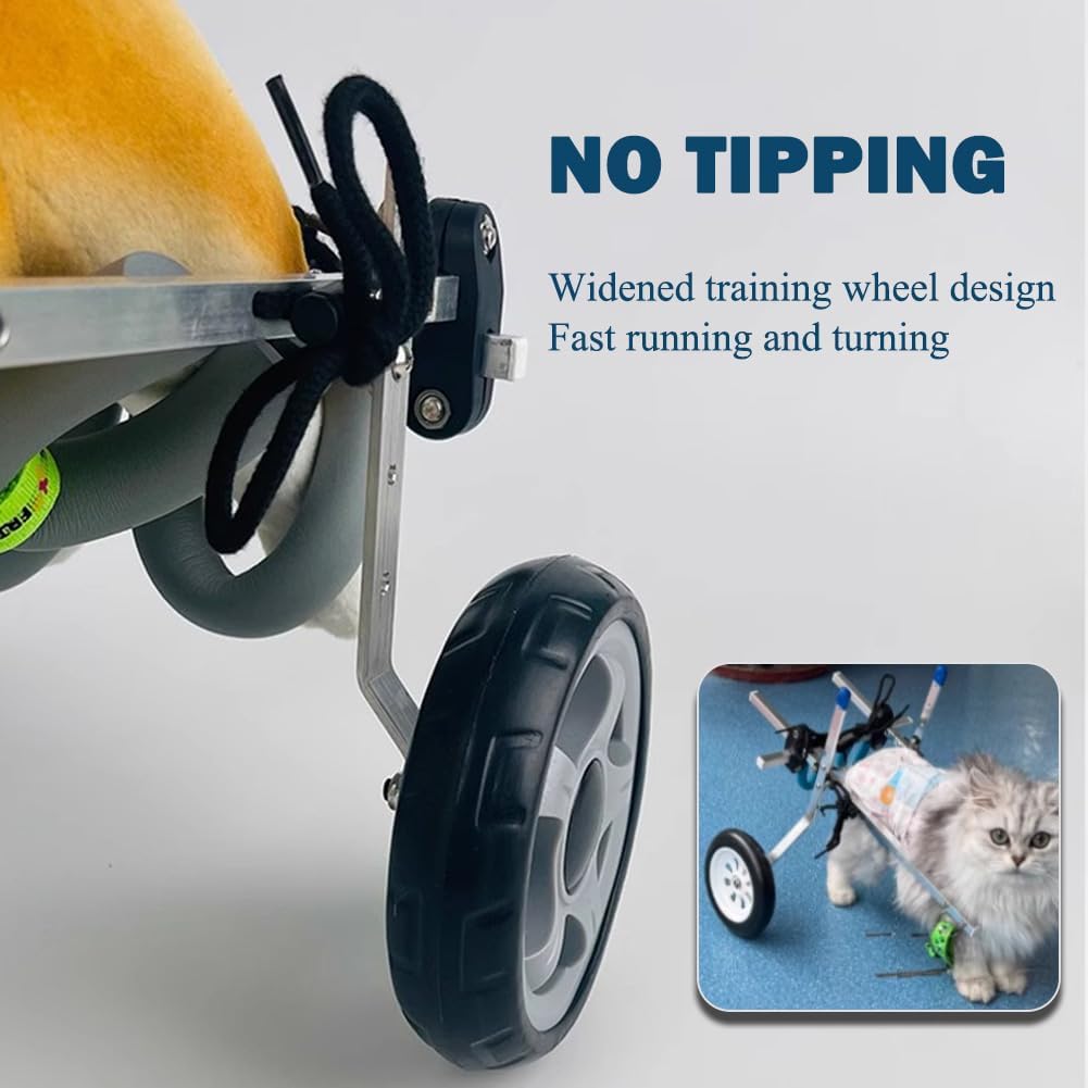 Adjustable 2 Wheel Dog Wheelchair for Small Dogs, Portable Dog Mobility Aid, Puppy Exercise Cart for Weak Legs, Dog Rehabilitation Support, Ideal Dog Walking Tool