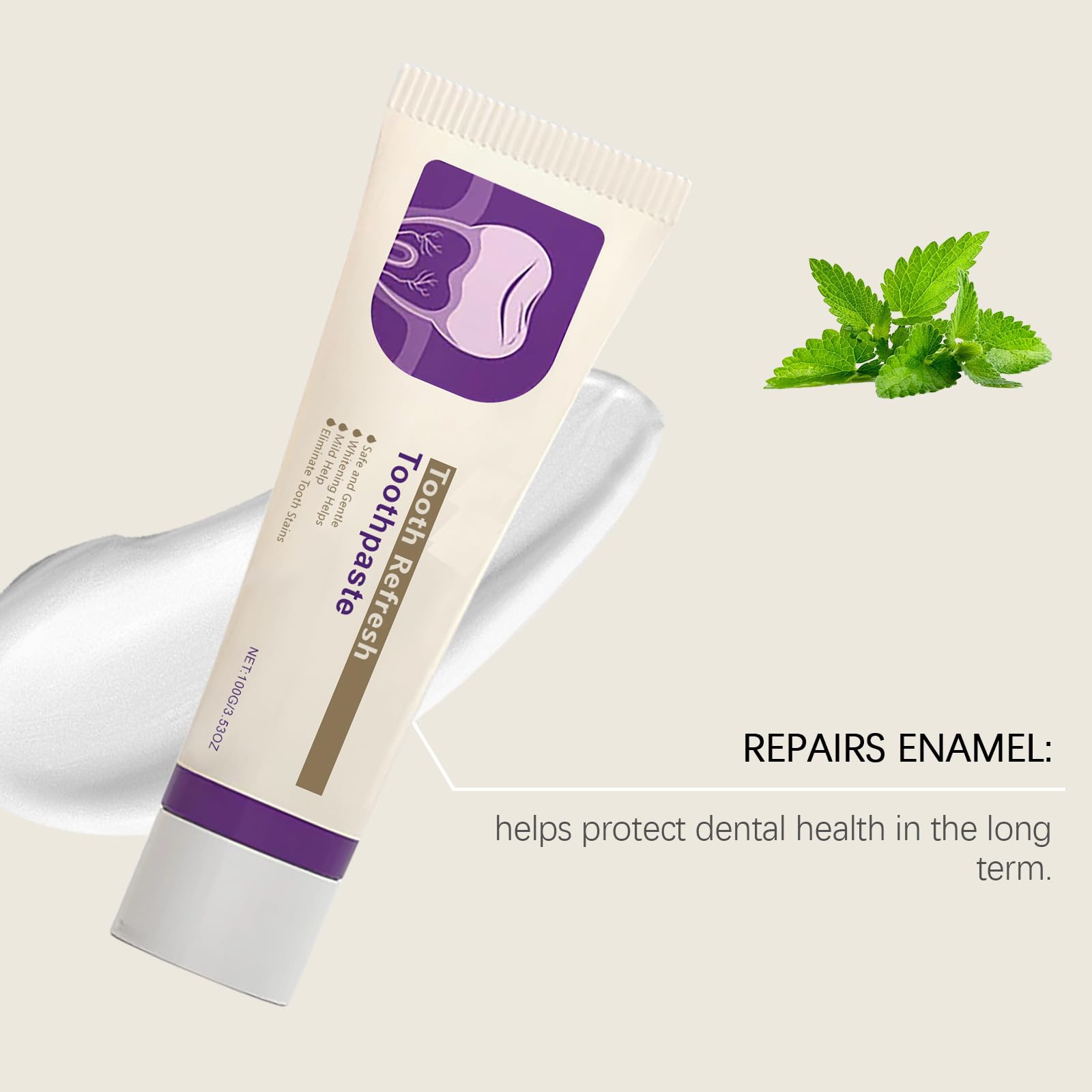 Dentifricio rinfrescante dei denti, rinforzante dello smalto e per alito fresco, dentifricio per la cura dentale, rimuove lo scolorimento e promuove i denti sani, idrossiapatite dentifricio per denti