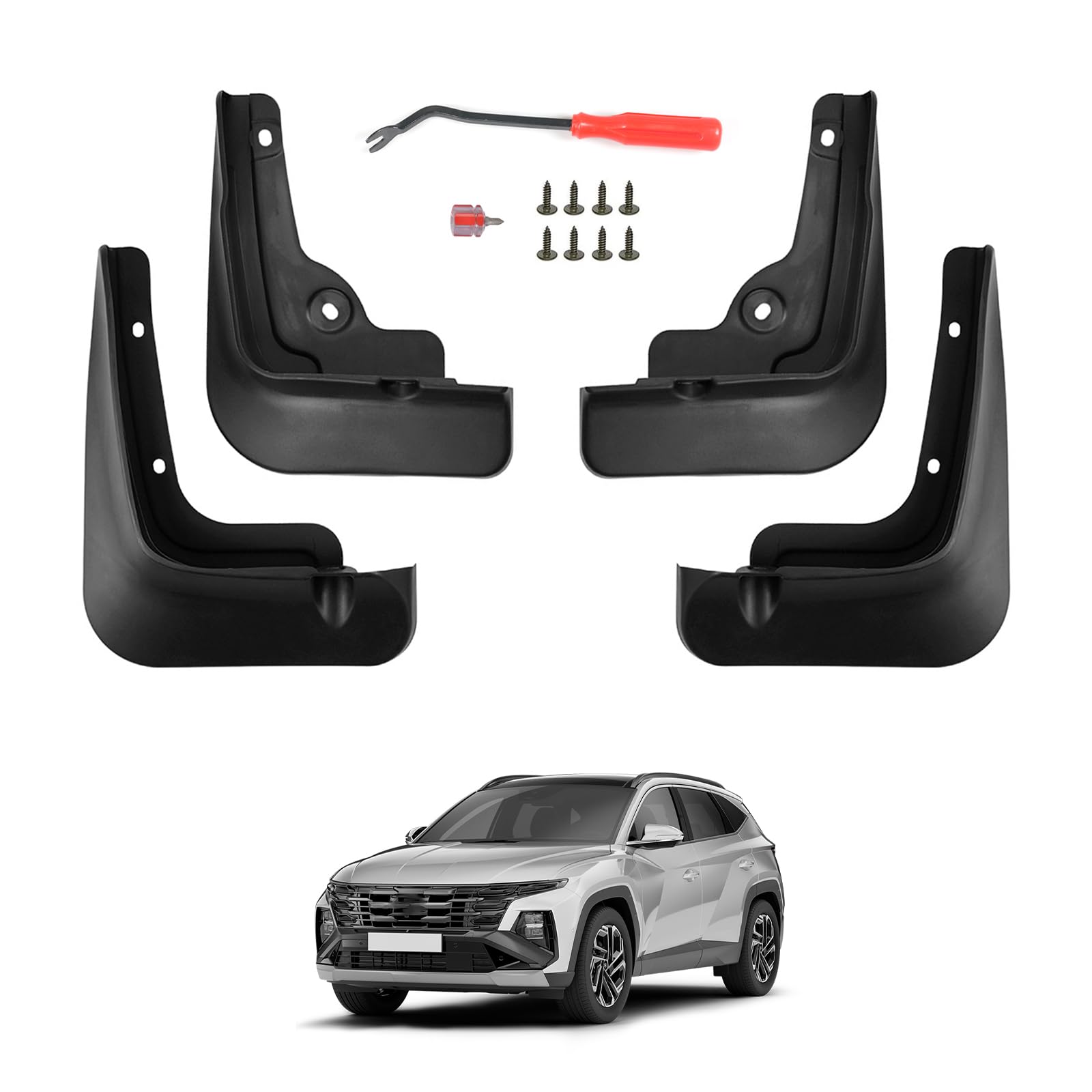 GAFAT Kompatibel mit Hyundai Tucson 2025 2026 Schmutzfänger, Facelift Tucson NX4 2025 Kotflügel Vorne und Hinten Spritzschutz, ABS Kunststoff Kein Bohren [Nicht für N Line] (4 Stück)